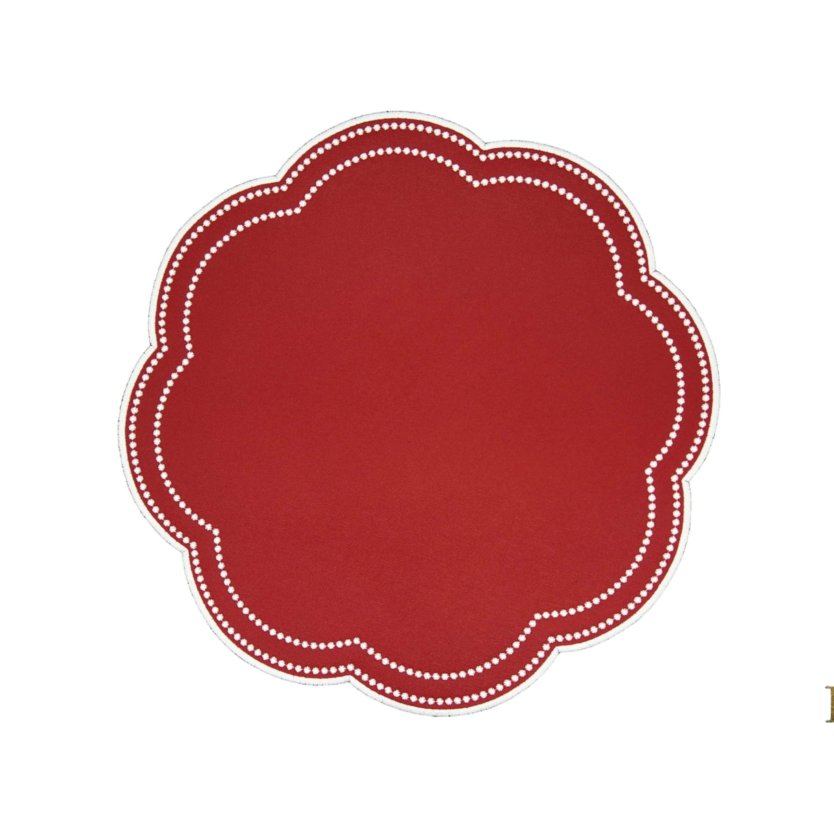 NURTURE RED SCALLOPED FAUX LEATHER PLACEMAT - Image 2