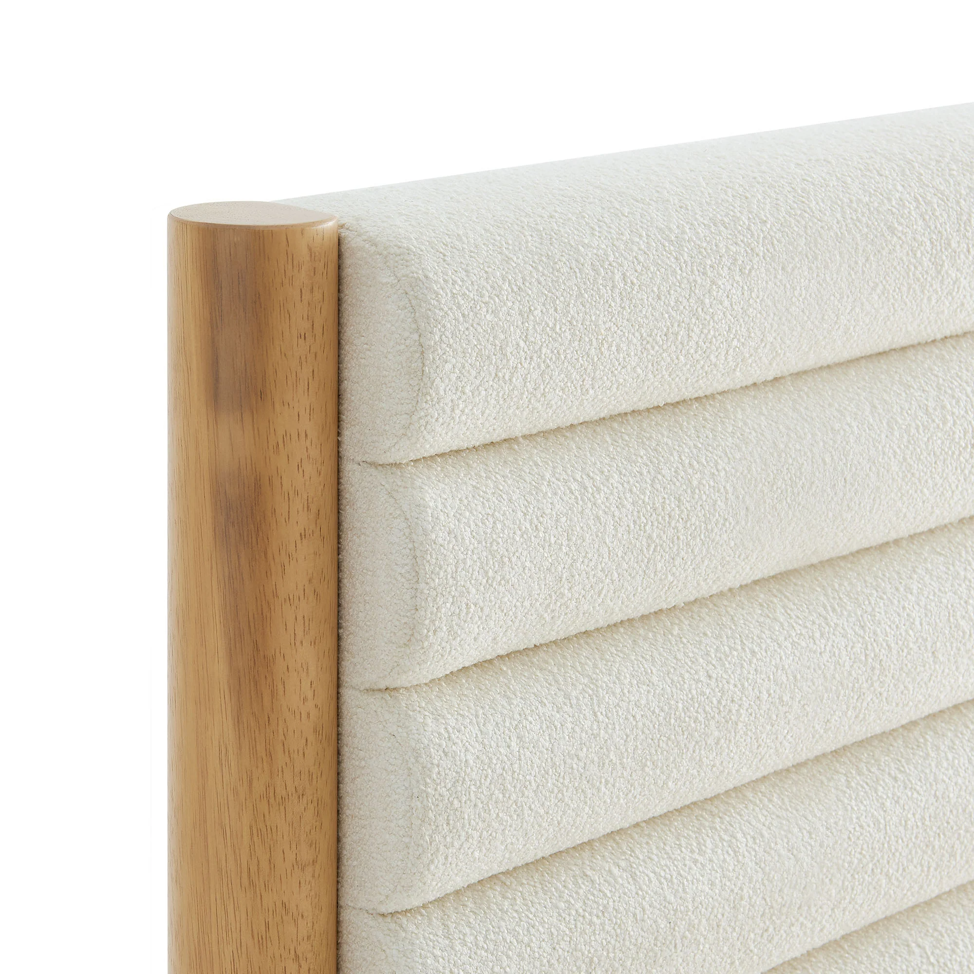 Olea Channel Tufted Boucle Solid Wood Twin Platform Bed by Modway - Image 8