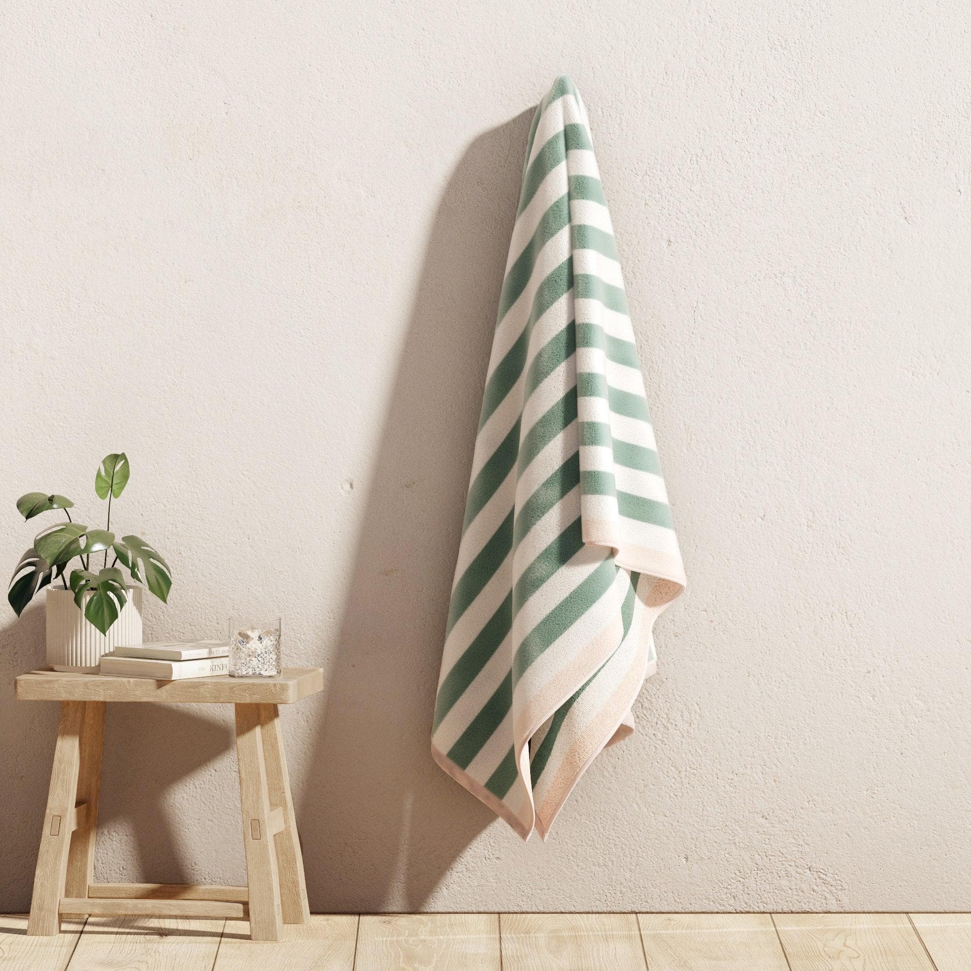 Oversized Striped Border Cabana Beach Towels - Santa Cruz - Image 45