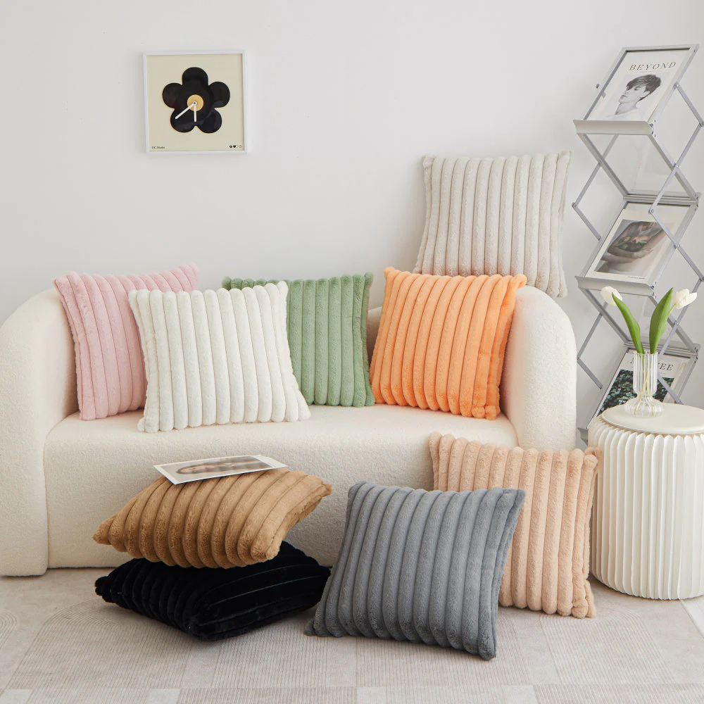 Pack of 2 Polyester Blend Square Throw Pillows & 450g Insert reversible sides, removable cover size 18x18 inch