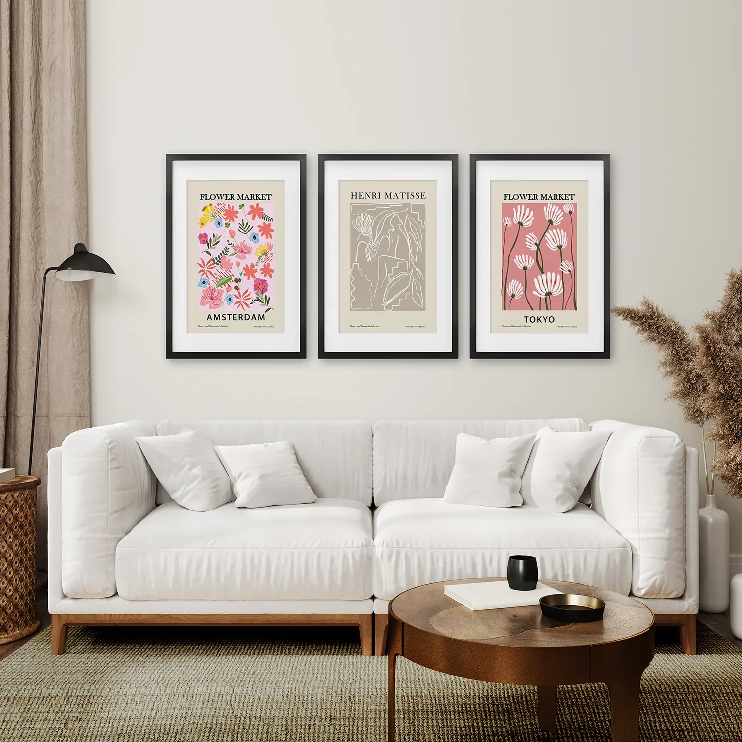 Pink and Beige Flower Market Set of 3 Prints. Retro Style - Image 6