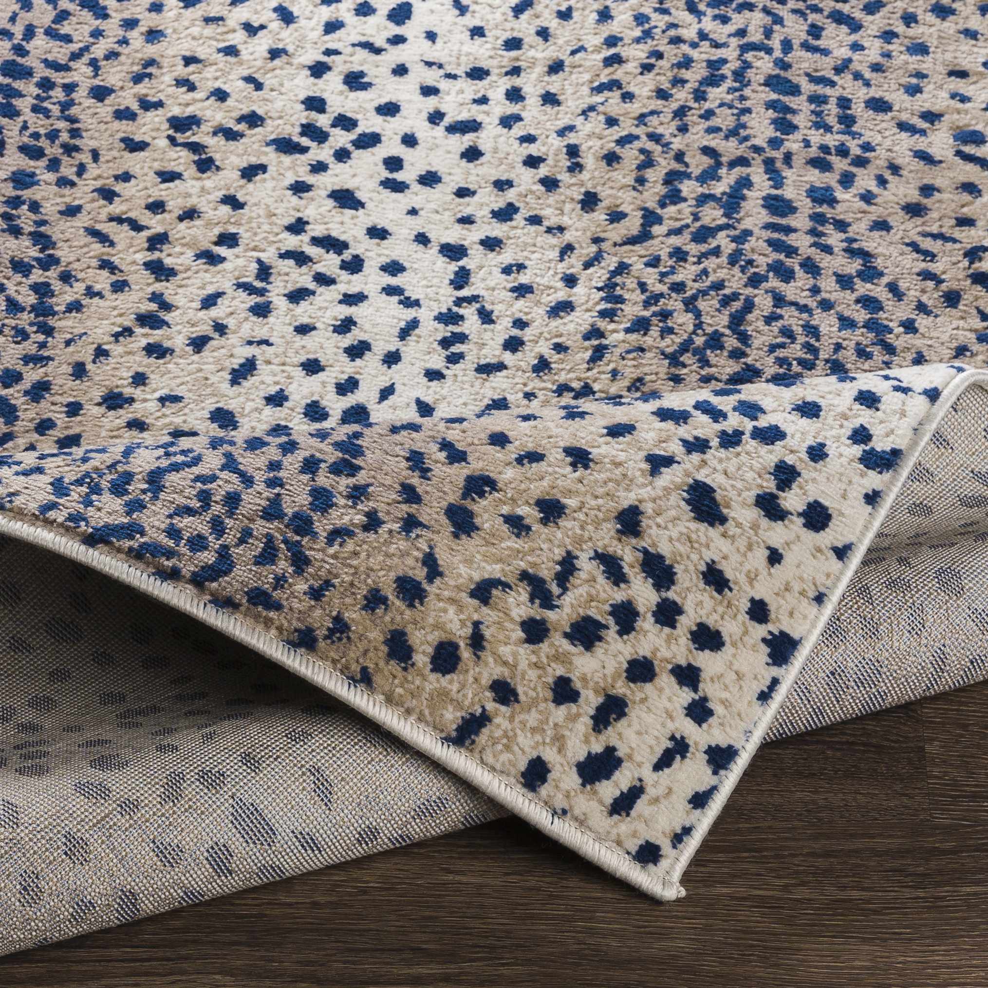 Pointblank Tan & Navy Leopard Print Area Rug - Image 4