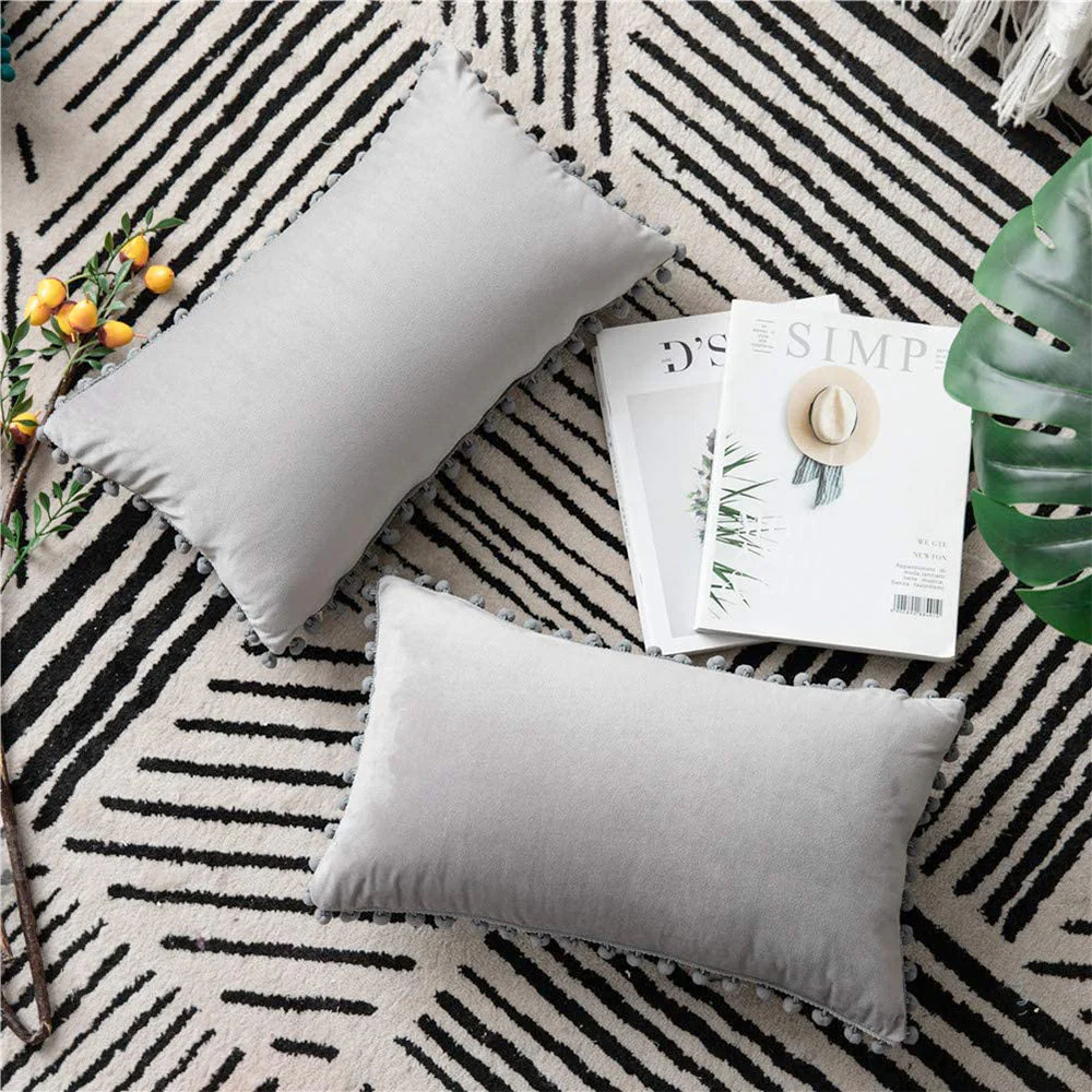 Pompoms Throw Pillow 18"x18", 12"x20" and 20"x20" pack of 1 throw pillow - Image 11