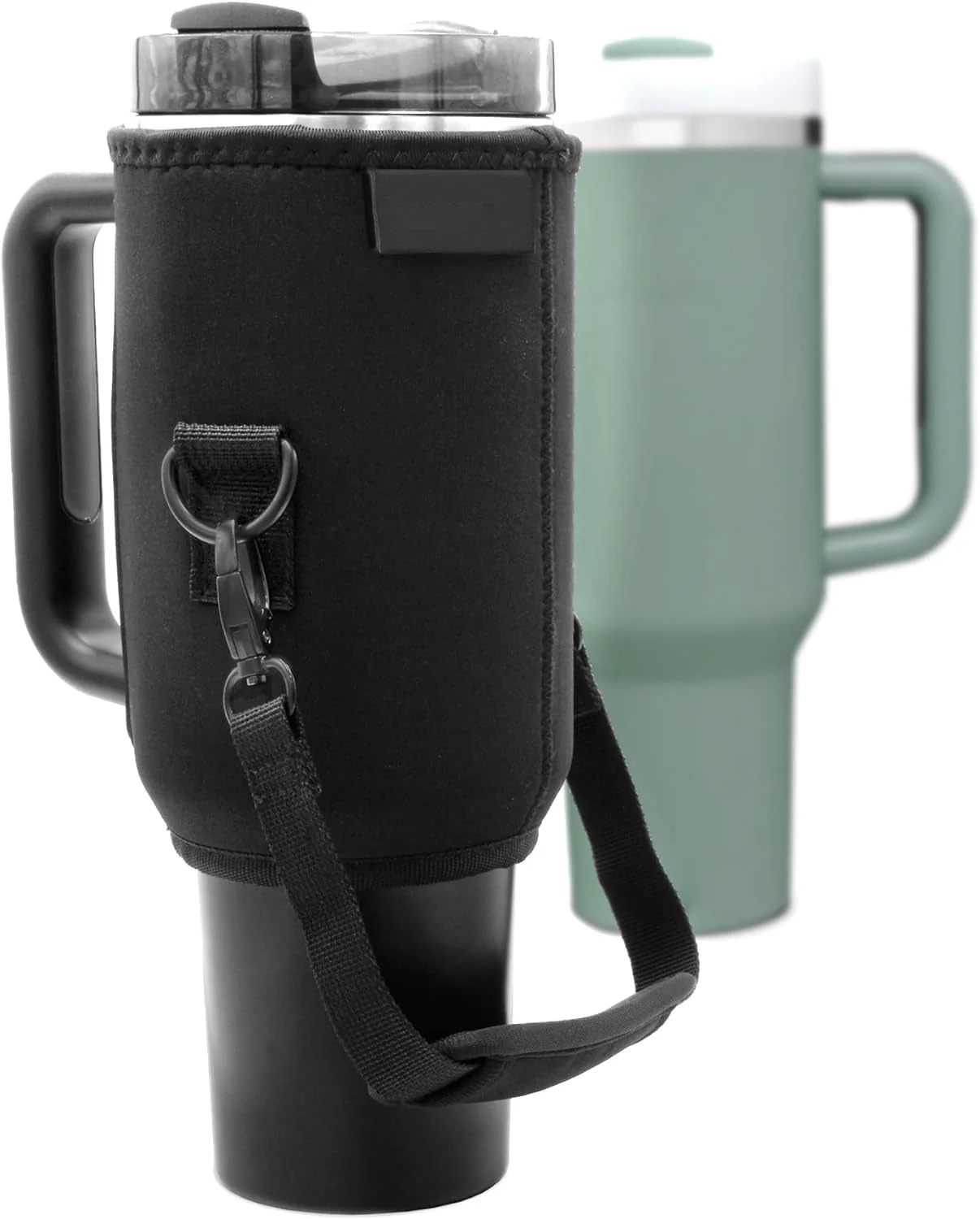 Protective Carrying Sleeve for Stanley 40 oz Tumbler with Handle - Fitted Neoprene Bottle Bag w/Padded Strap Handle for Adventure Quencher/Flowstate (Zipper-free Design) - Image 3