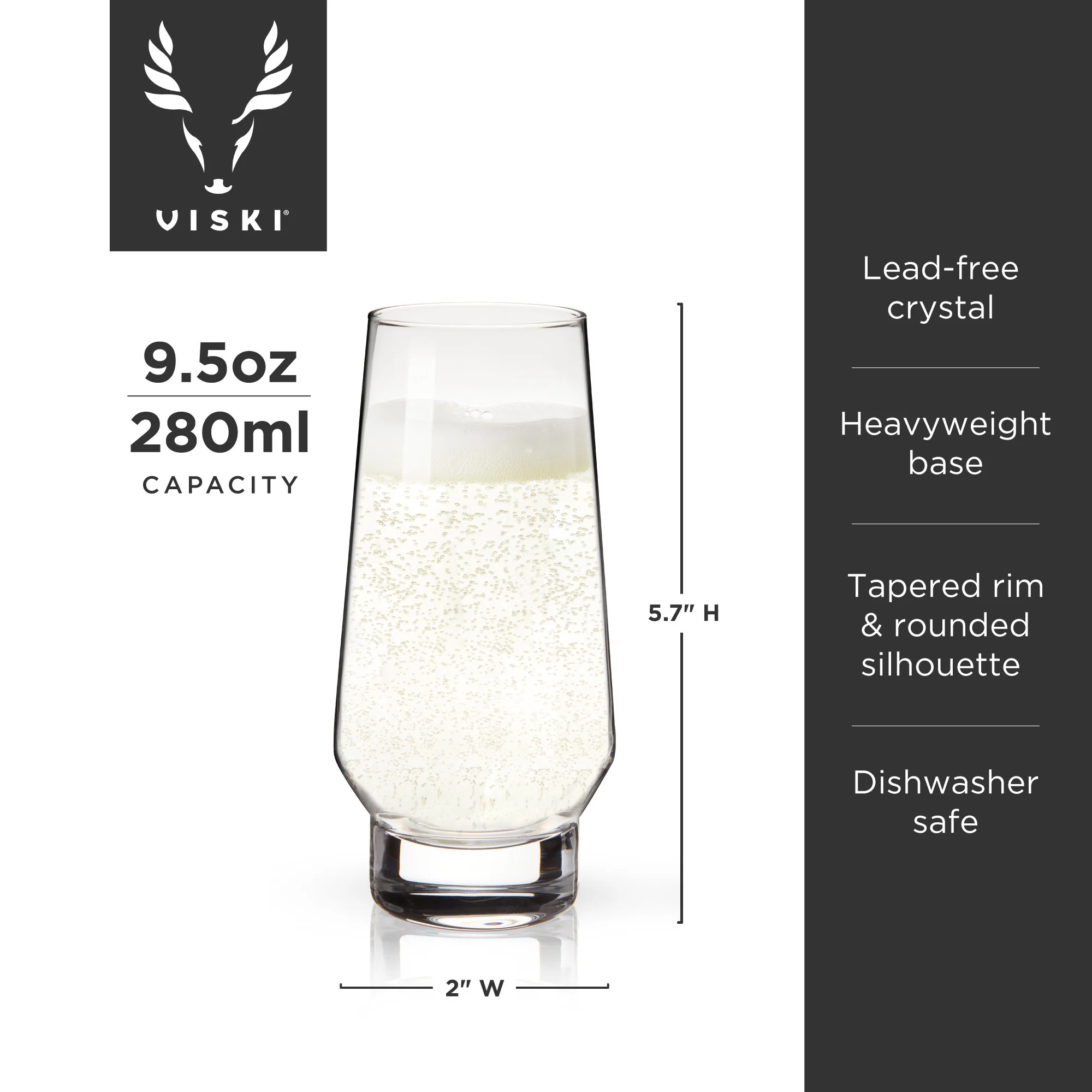 Raye weighted stemless champagne flutes viski® - Image 5