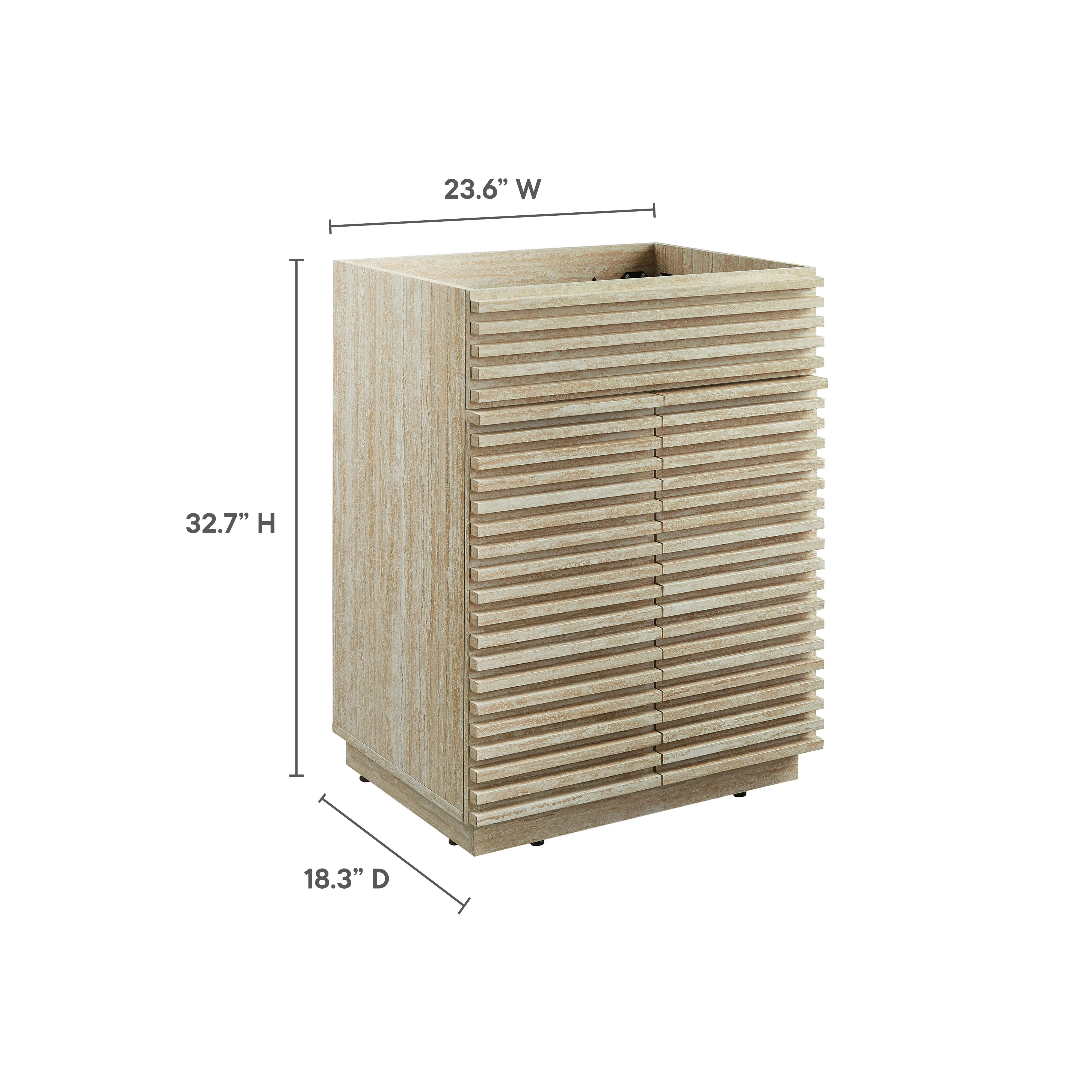 Render 24" Faux Travertine Bathroom Vanity Cabinet - Image 2