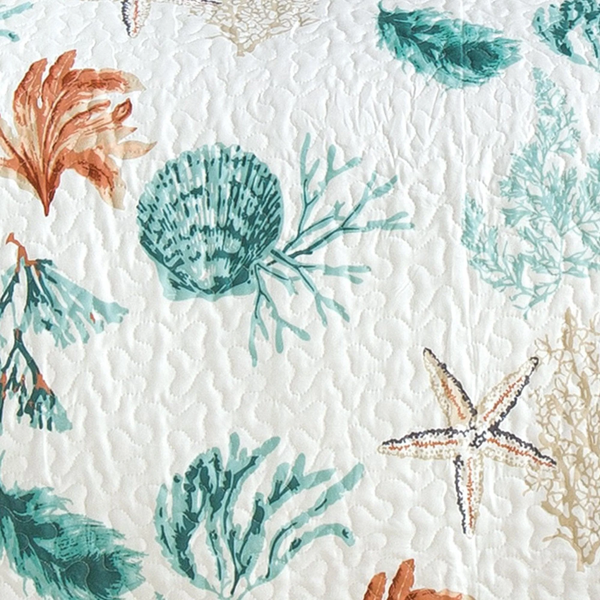 Reversible Coral Quilt Set - Key West Collection - Image 5