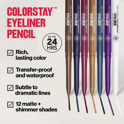 Revlon Colorstay Waterproof Eyeliner Built-in Smudger 201 Black 0.01oz/2ct - New - Image 4