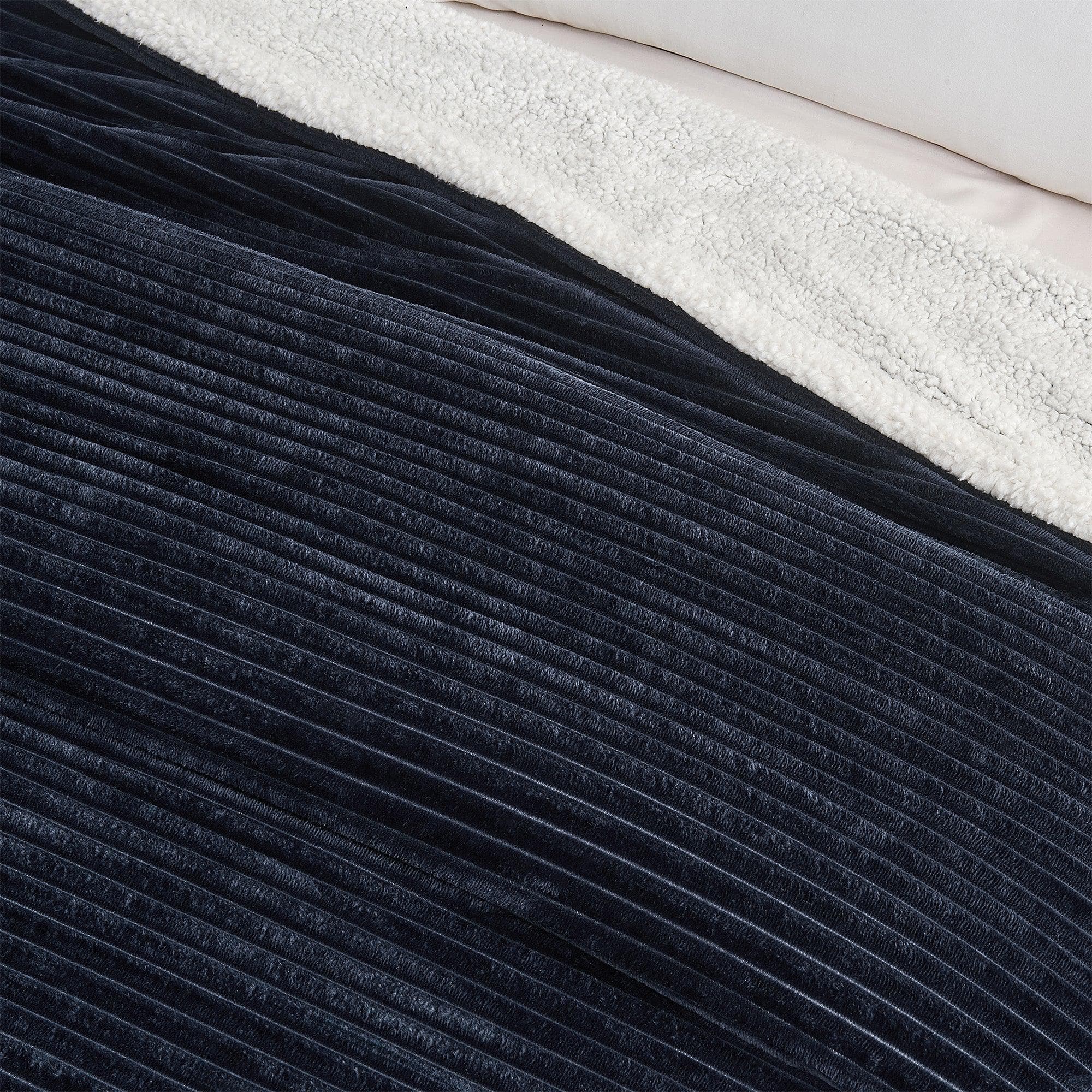Ribbed Sherpa Throw Blanket - Corduroy Collection - Image 25