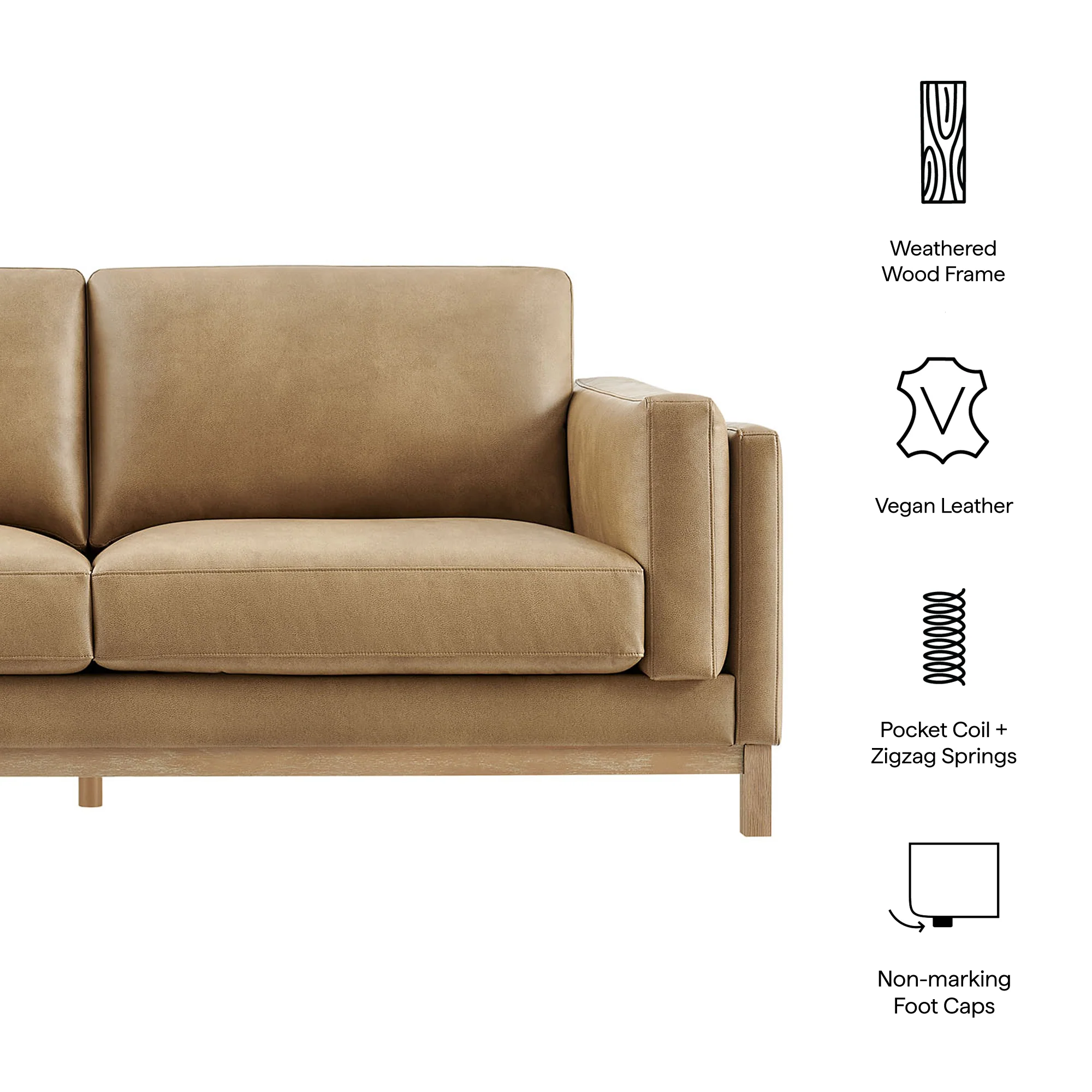Roscoe 81 Inch Vegan Leather Sofa by Modway - Image 13