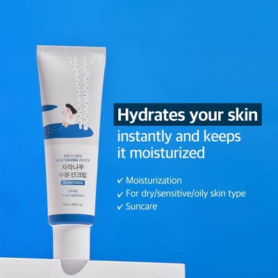 Round Lab Birch Juice Moisturizing UV Lock Korean Sunscreen SPF 45 50ml - Imperfect Box - Image 3