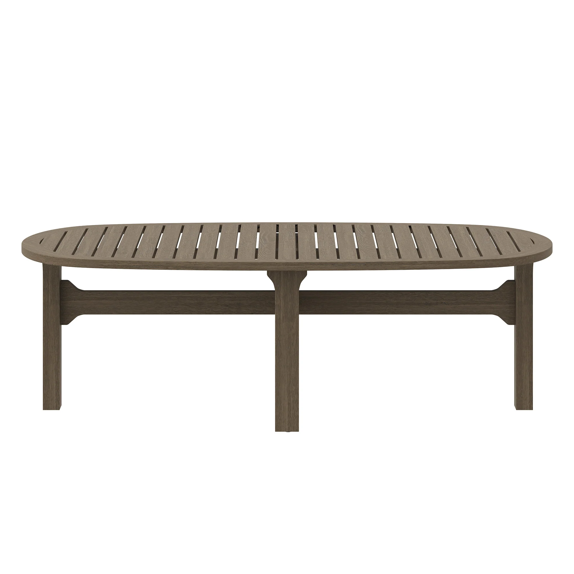 Saratoga Oval Outdoor Patio Teak Wood Coffee Table by Modway - Image 5