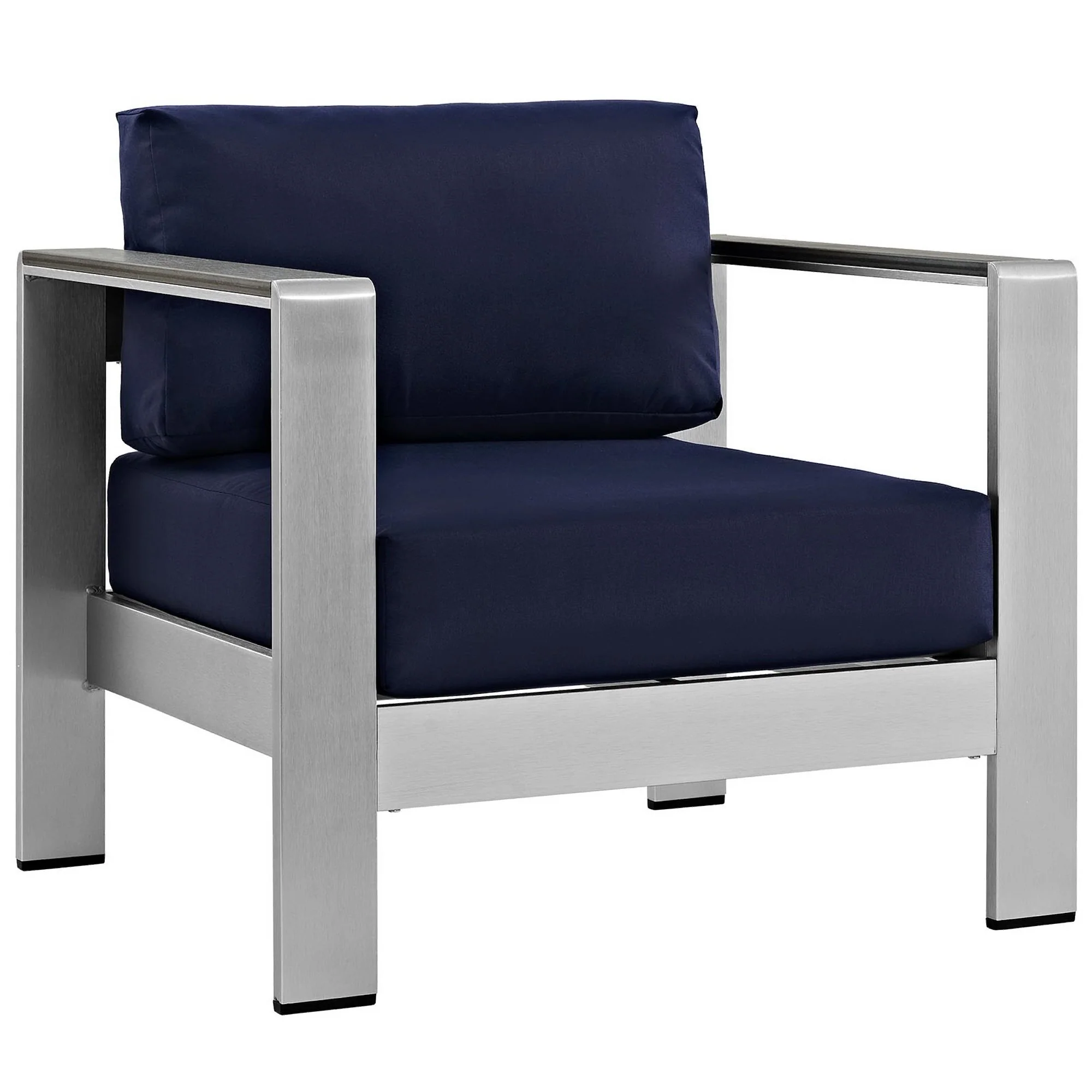 Shore 4 Piece Outdoor Patio Aluminum Sectional Sofa Set by Modway - Image 4
