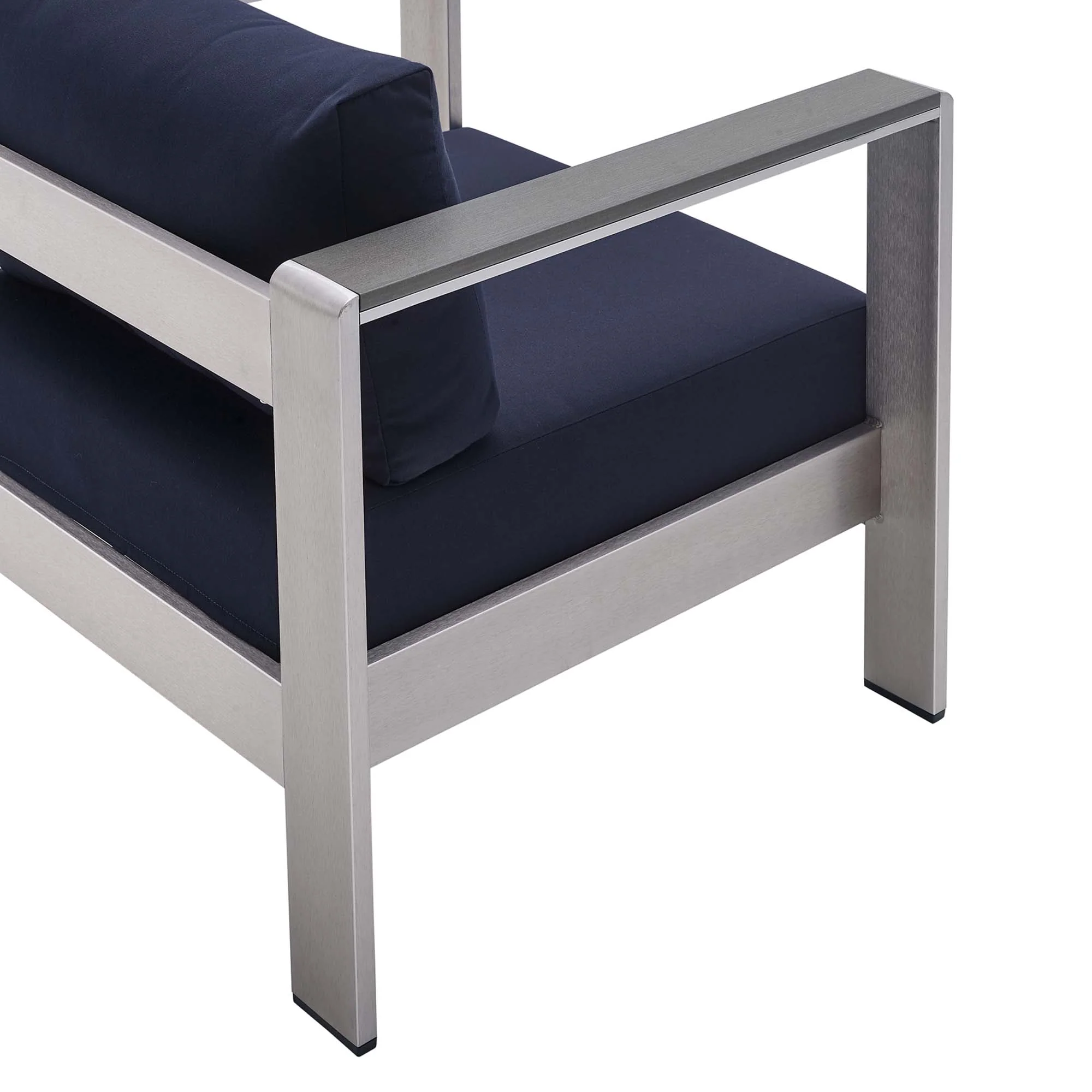 Shore 4 Piece Sunbrella Fabric Outdoor Patio Aluminum Set by Modway - Image 6