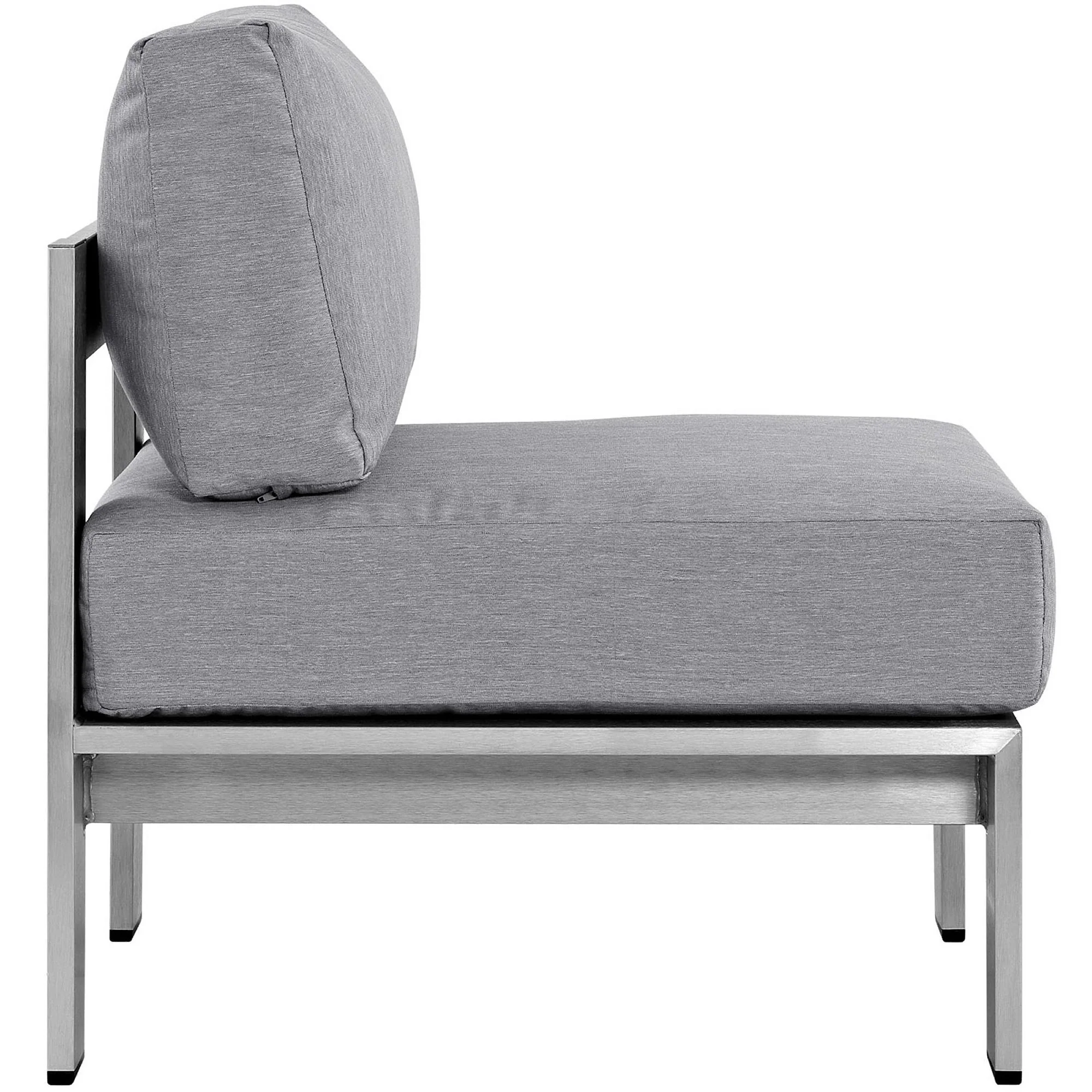 Shore Armless Outdoor Patio Aluminum Chair by Modway - Image 7