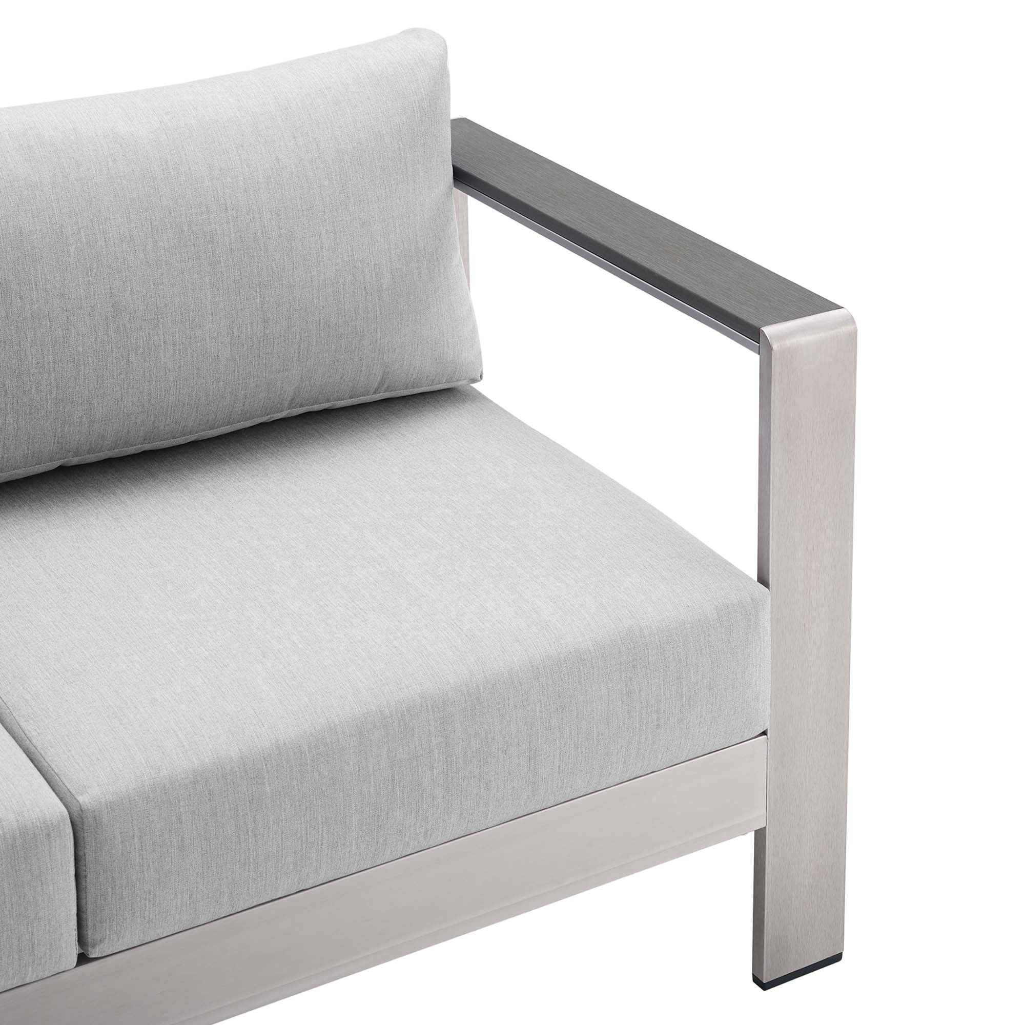 Shore Sunbrella Fabric Aluminum Outdoor Patio Loveseat by Modway - Image 10