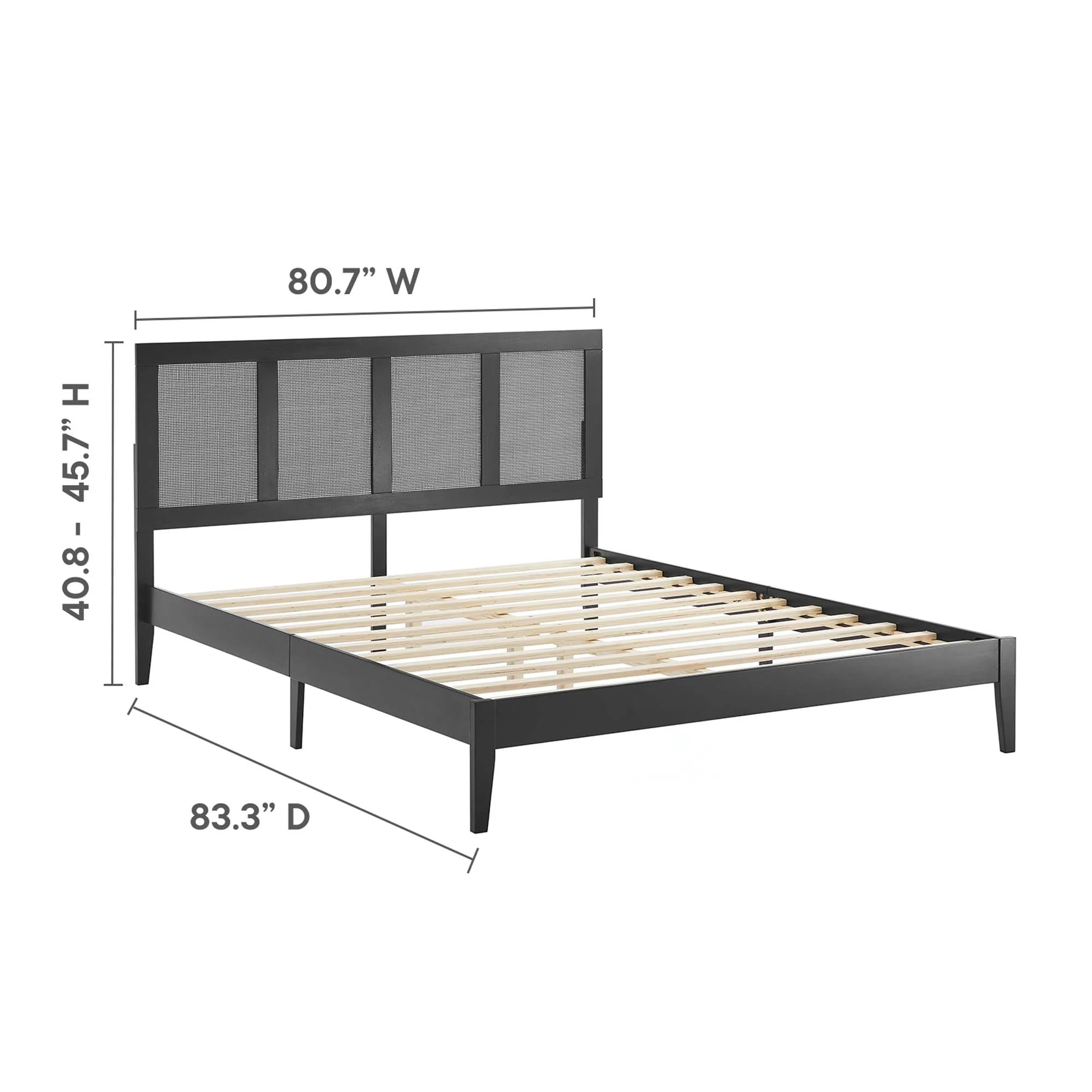 Sirocco Rattan and Wood King Platform Bed by Modway - Image 12