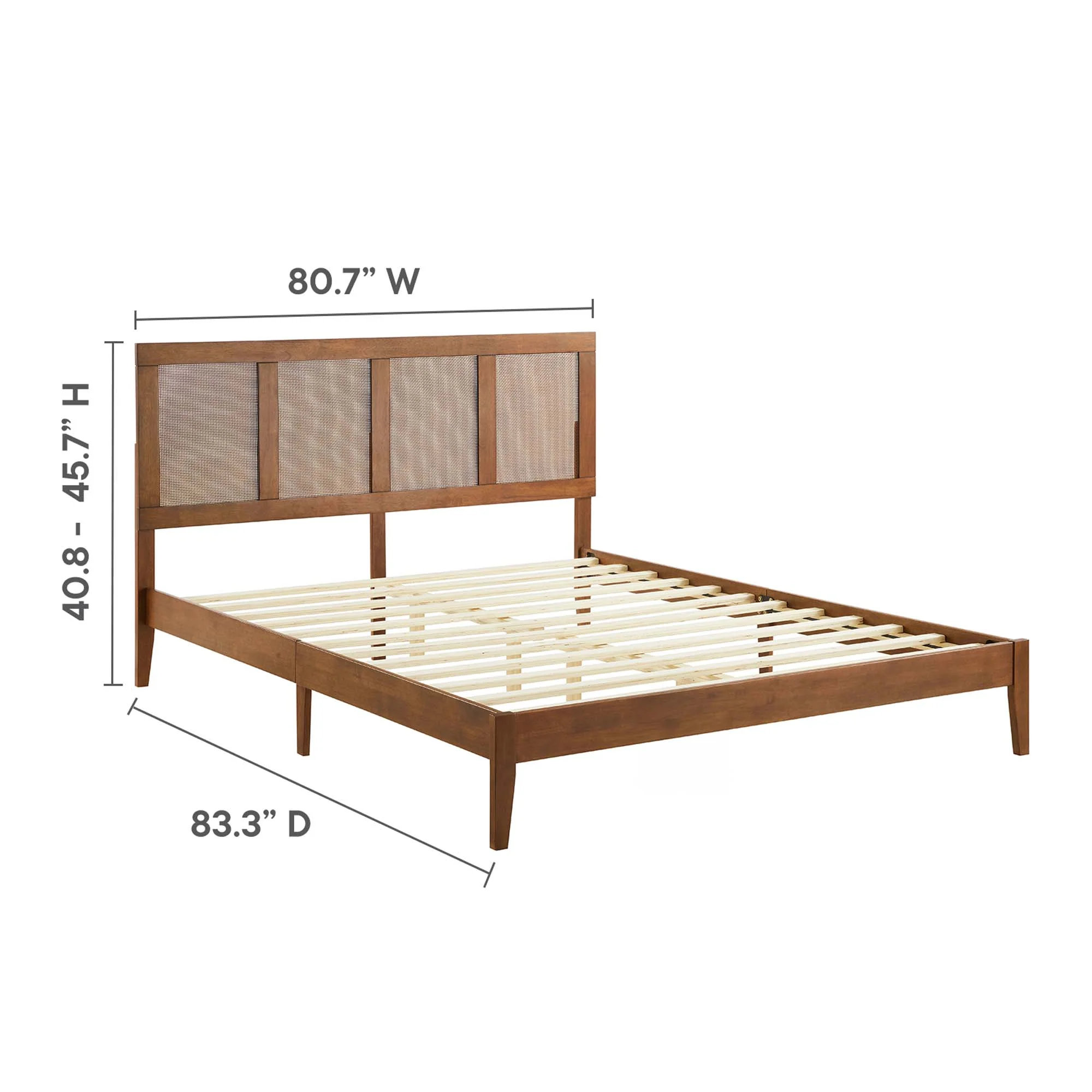 Sirocco Rattan and Wood King Platform Bed by Modway - Image 3