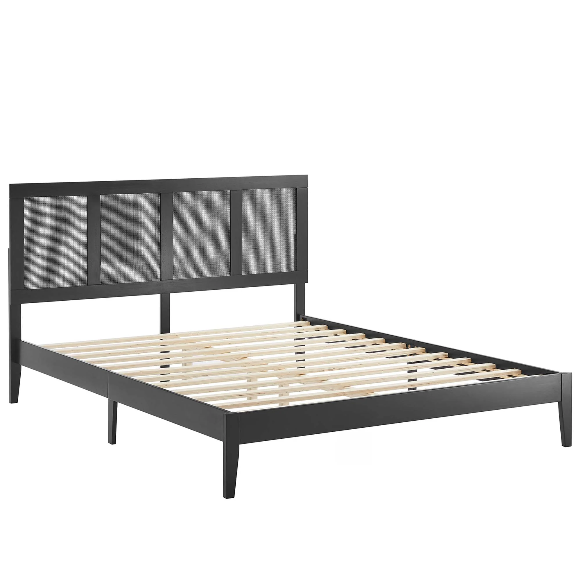 Sirocco Rattan and Wood Queen Platform Bed by Modway - Image 11