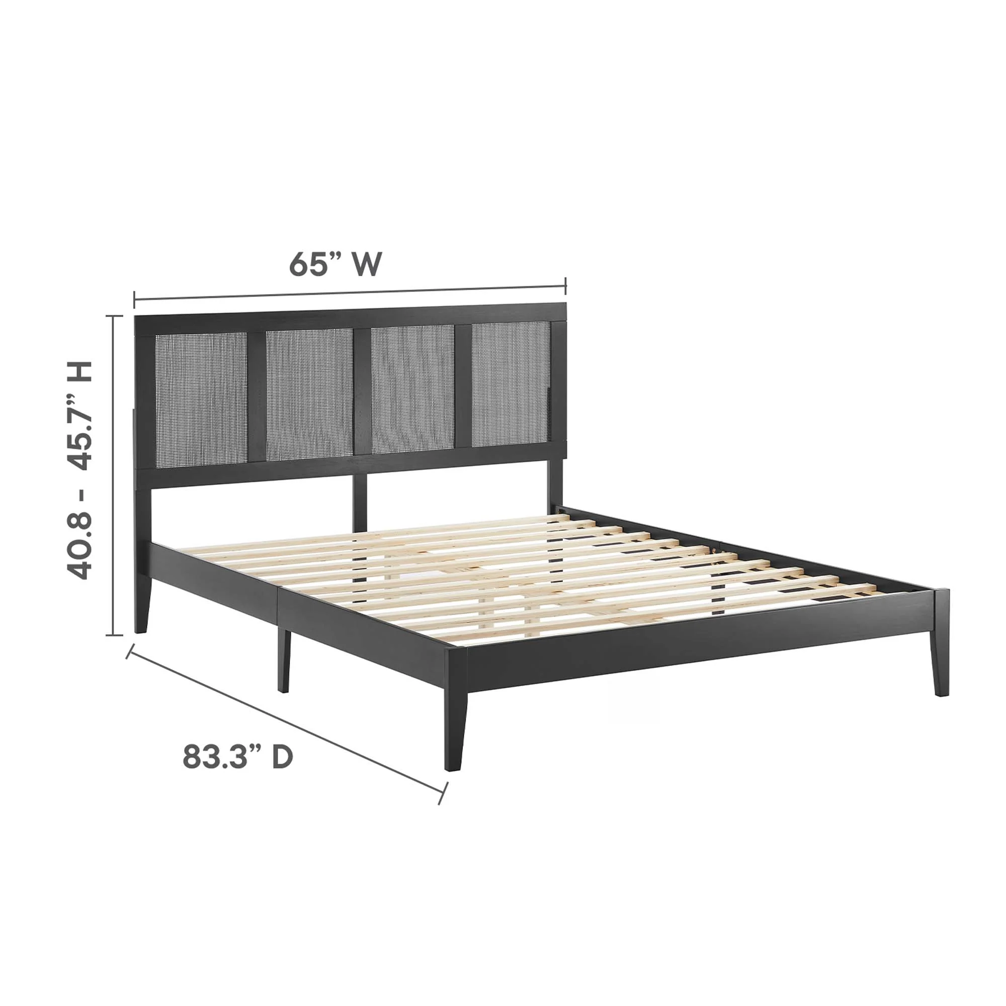 Sirocco Rattan and Wood Queen Platform Bed by Modway - Image 12
