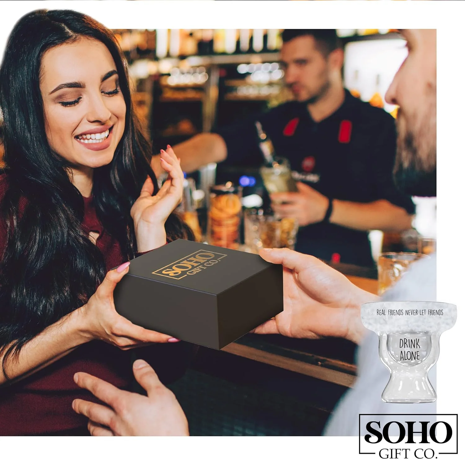 SoHo Margarita Glass Best Friend Gift for Women, 12oz Insulated Double Walled Frozen Drinking Stemless Cup (Keeps Drink Iced Cold) (Gift Boxed) - Image 6