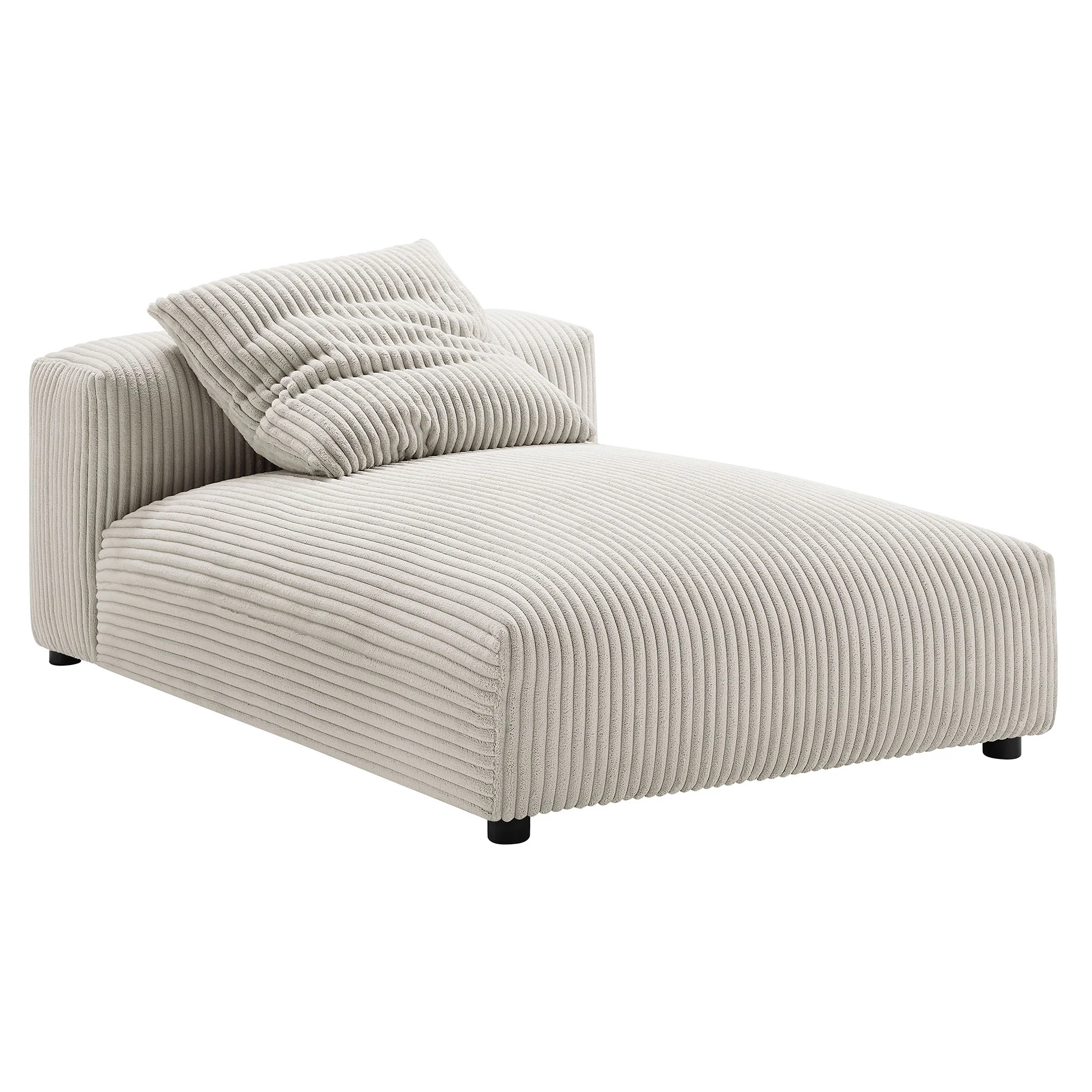 Solace Modular Corduroy Upholstered Armless Chaise Lounge - Image 14