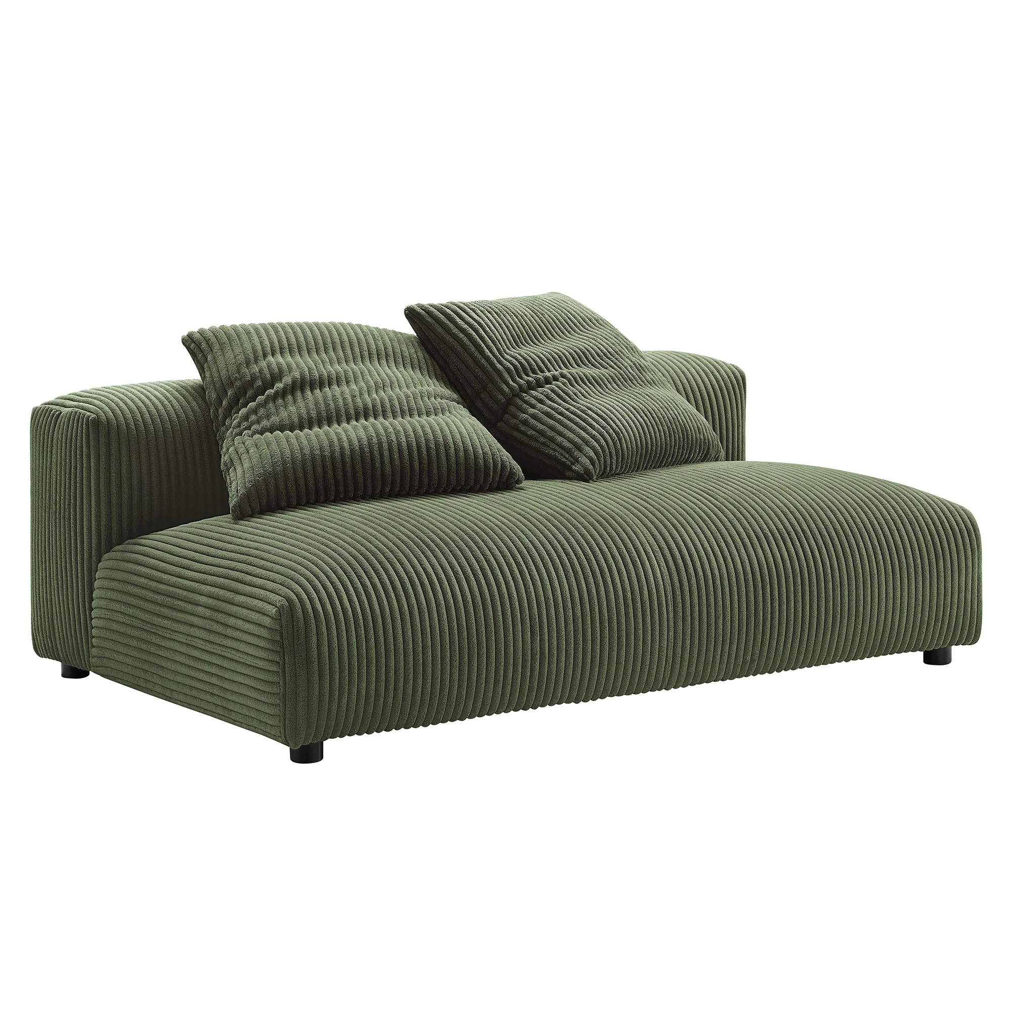 Solace Modular Corduroy Upholstered Armless Loveseat and Ottoman Set - Image 12