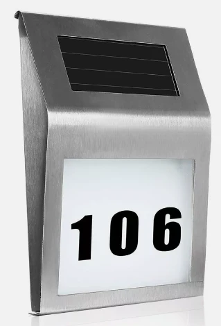 Solar LED Address Sign – Stainless Steel House Number Light with White LEDs, Waterproof, Customizable Numbers & Letters, Auto On/Off, 7.86 x 7.07 Inches - Image 12