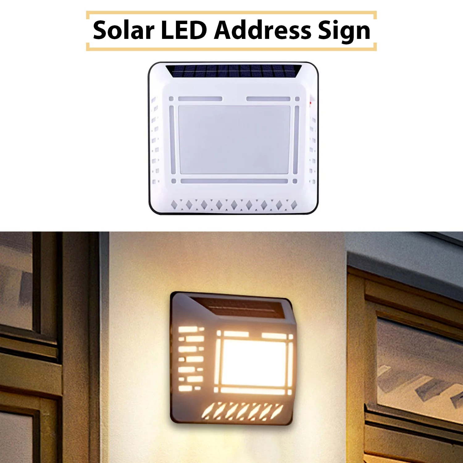 Solar LED Address Sign – Waterproof House Number Plaque, Customizable Numbers & Letters, Auto Dusk-to-Dawn Light, 8.1 x 6.9 Inches - Image 3