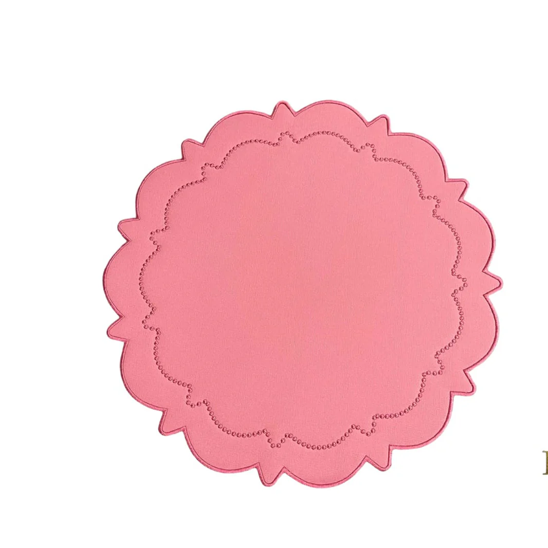 SOLSTICE PINK SCALLOPED FAUX LEATHER PLACEMAT - Image 2