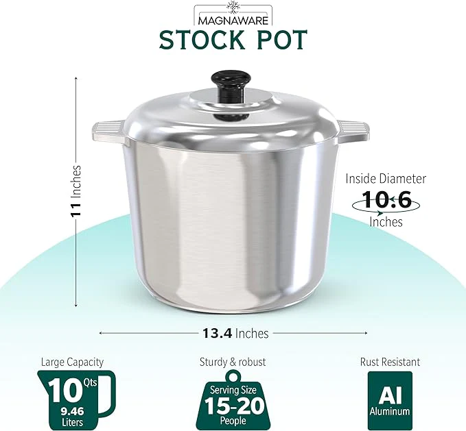 Stock Pot with Lid 10 Quarts - Image 6