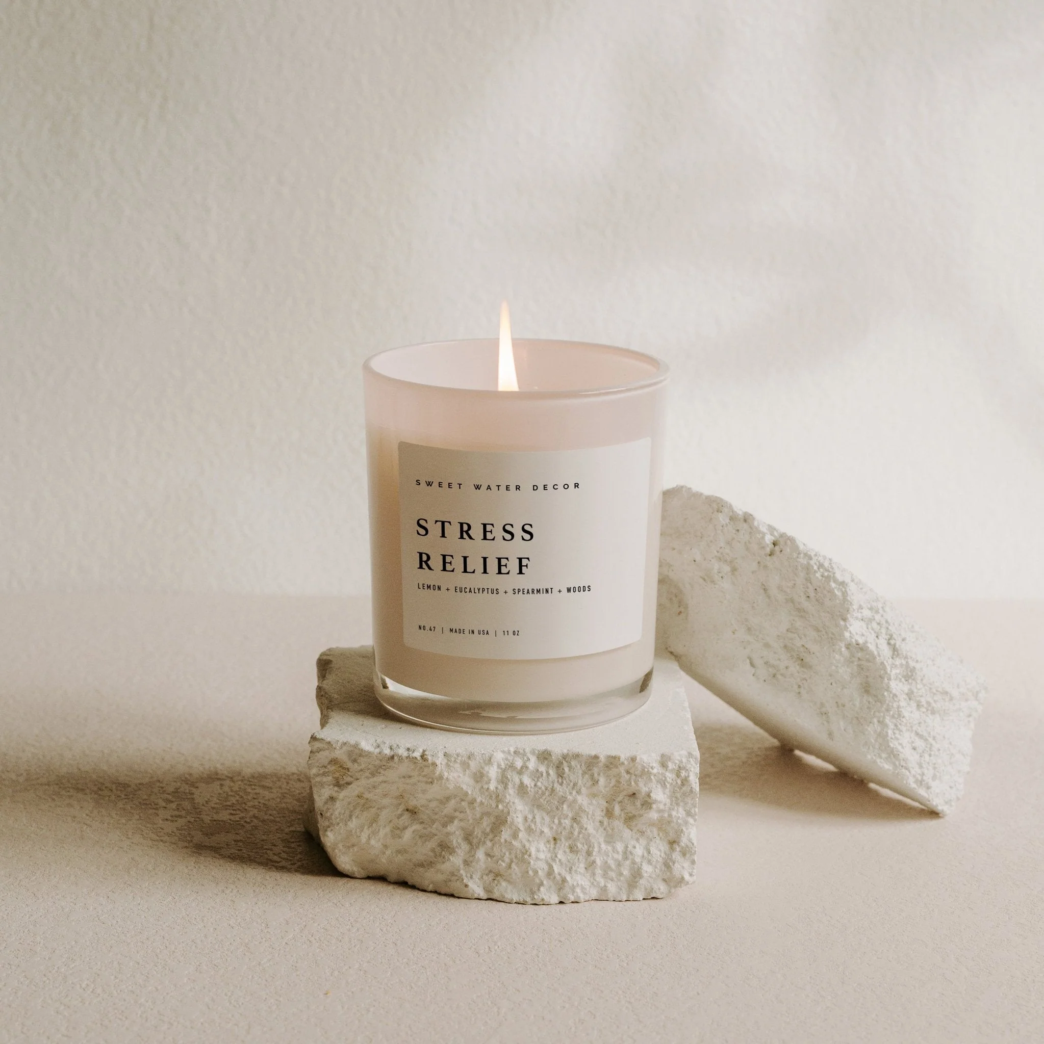 Stress Relief Soy Candle - White Jar - 11 oz - Image 2
