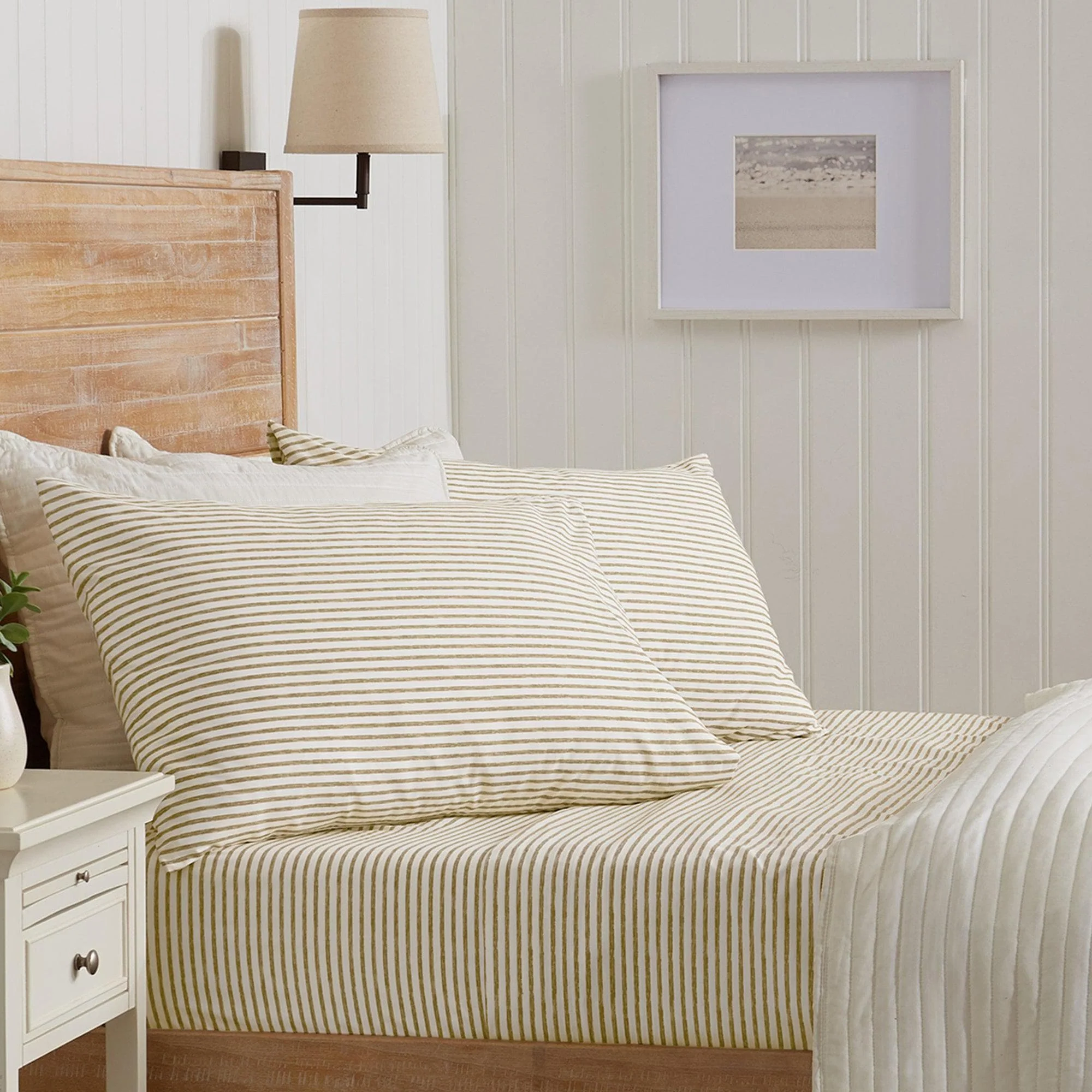 Striped Microfiber Sheet Set - Evette Collection - Image 11