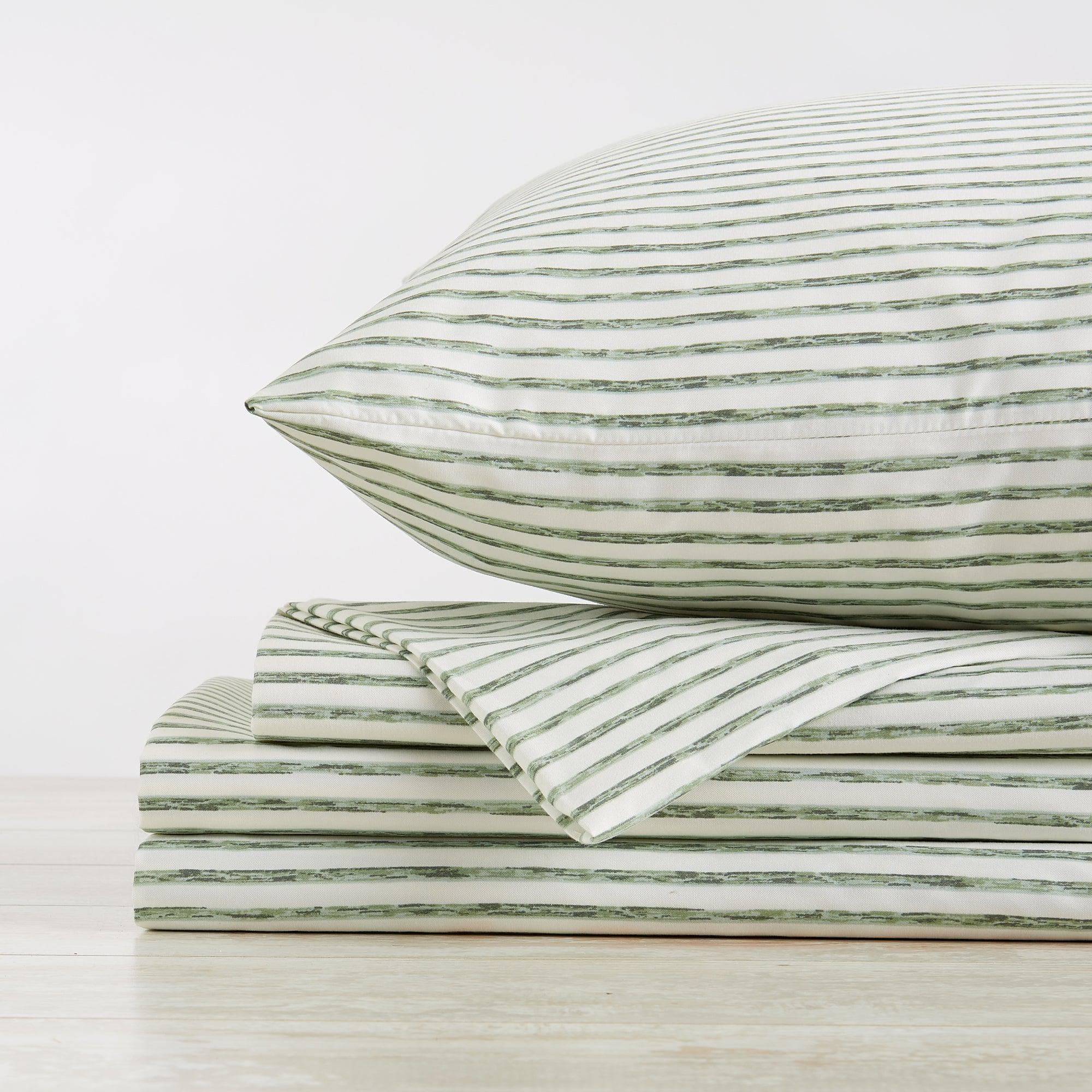 Striped Microfiber Sheet Set - Evette Collection - Image 22
