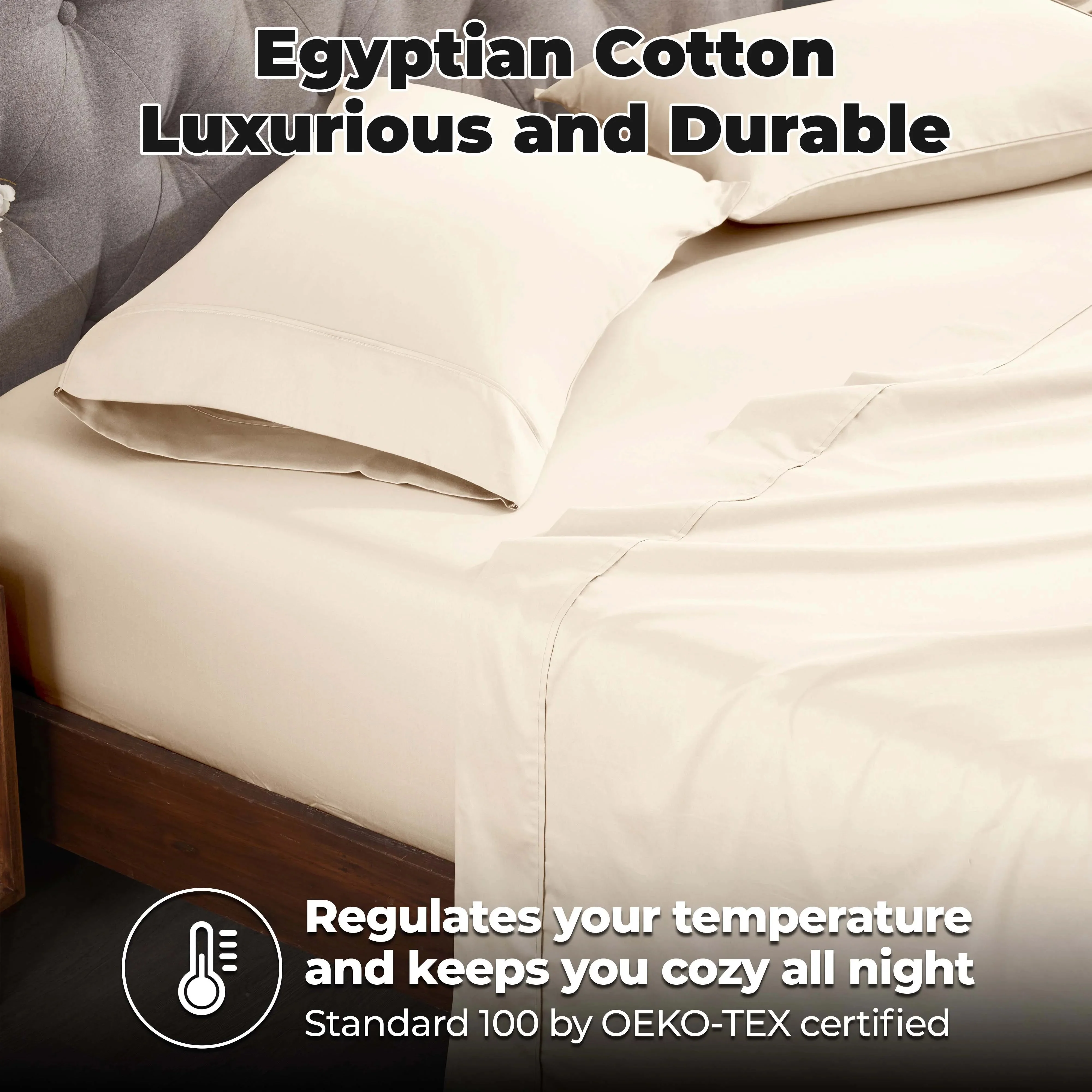 300 Thread Count Egyptian Cotton Sateen Bed Sheet Set - Image 43