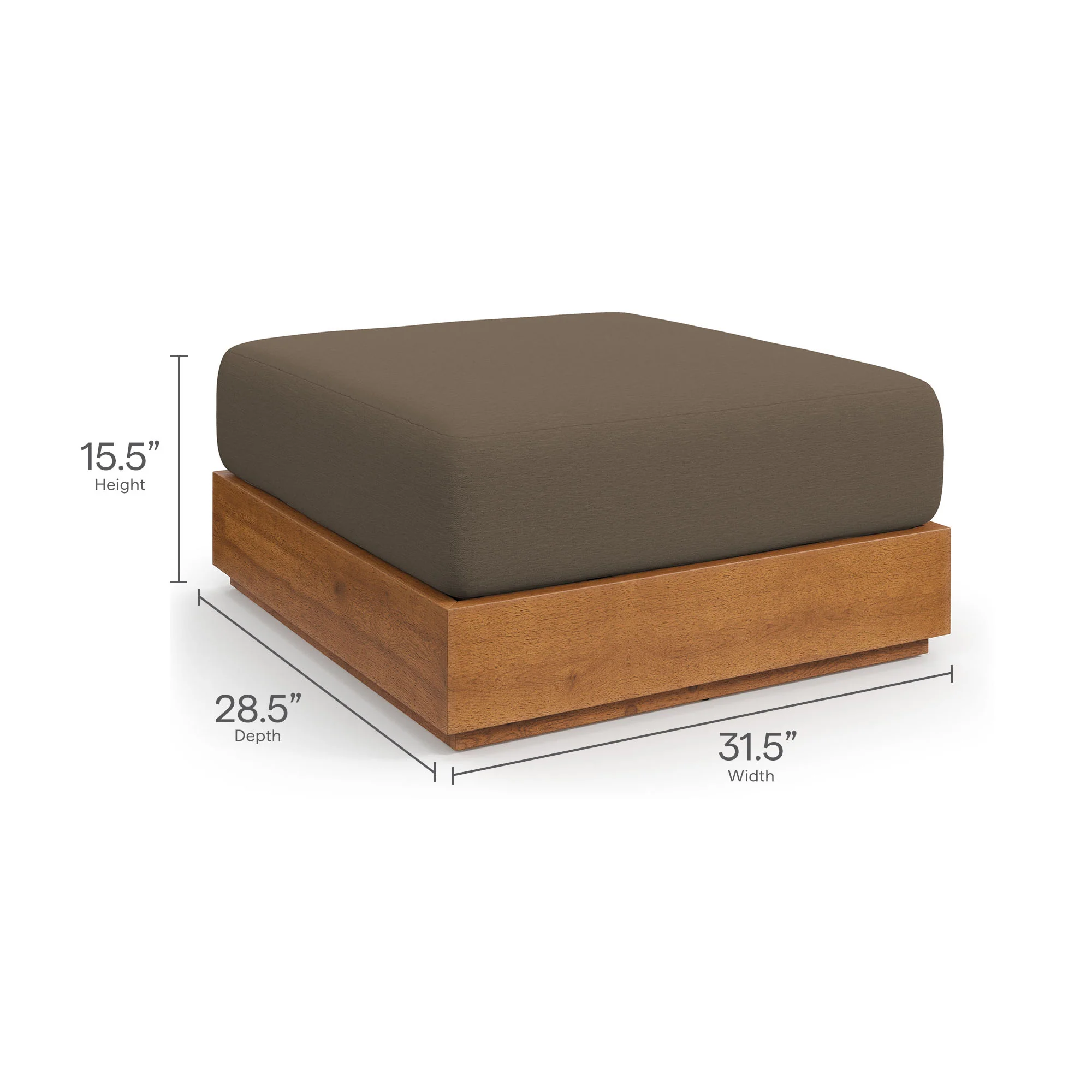 Tahoe 2-Piece Outdoor Patio Acacia Wood Armchair and Ottoman Set by Modway - Image 11