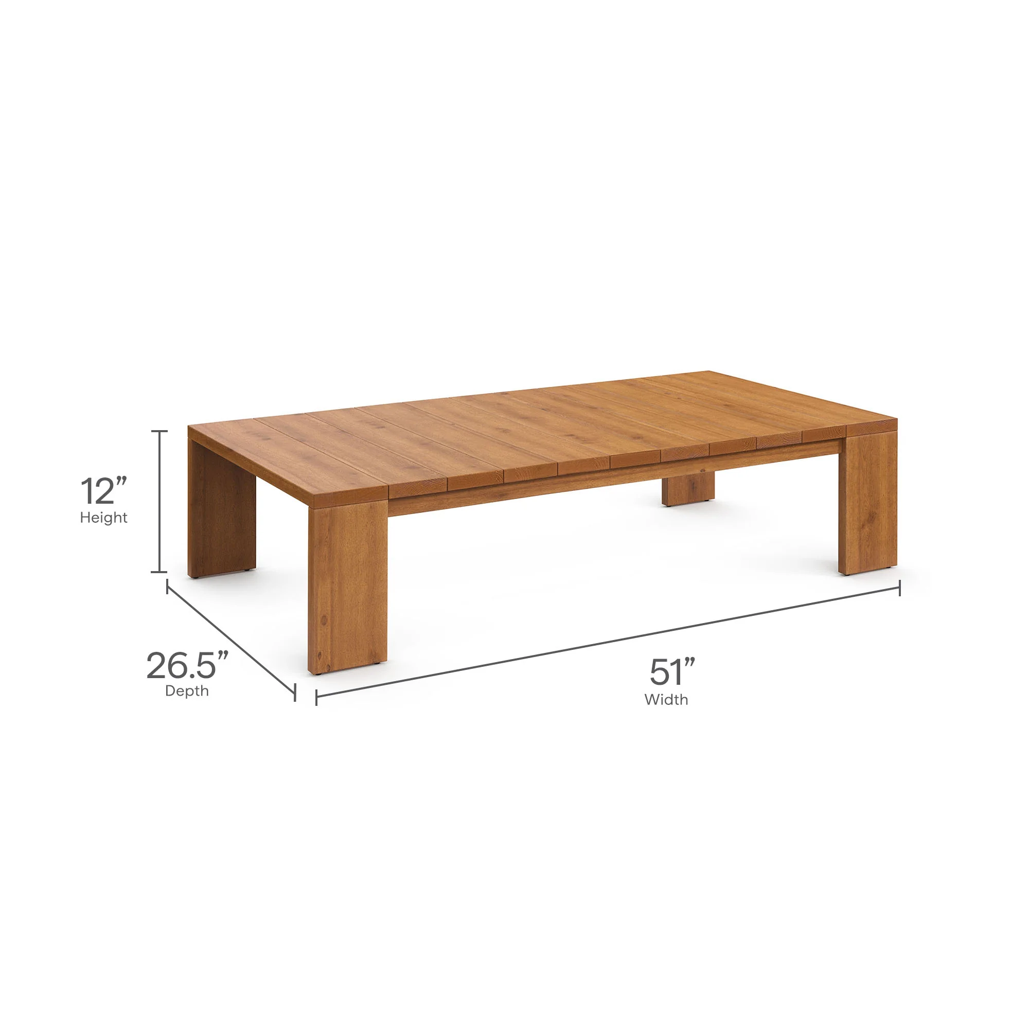 Tahoe 2-Piece Outdoor Patio Acacia Wood Sofa and Coffee Table Set by Modway - Image 11
