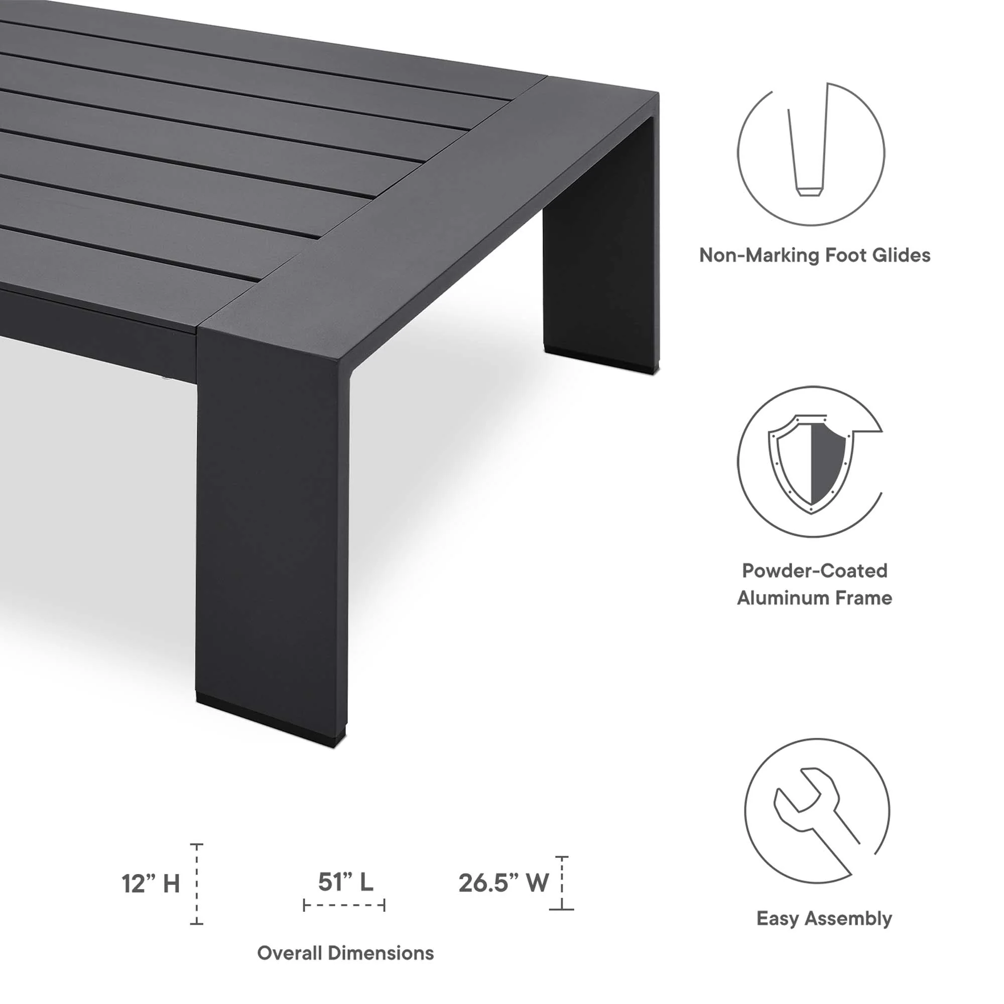 Tahoe 3-Piece Outdoor Patio Powder-Coated Aluminum Set by Modway - Image 23