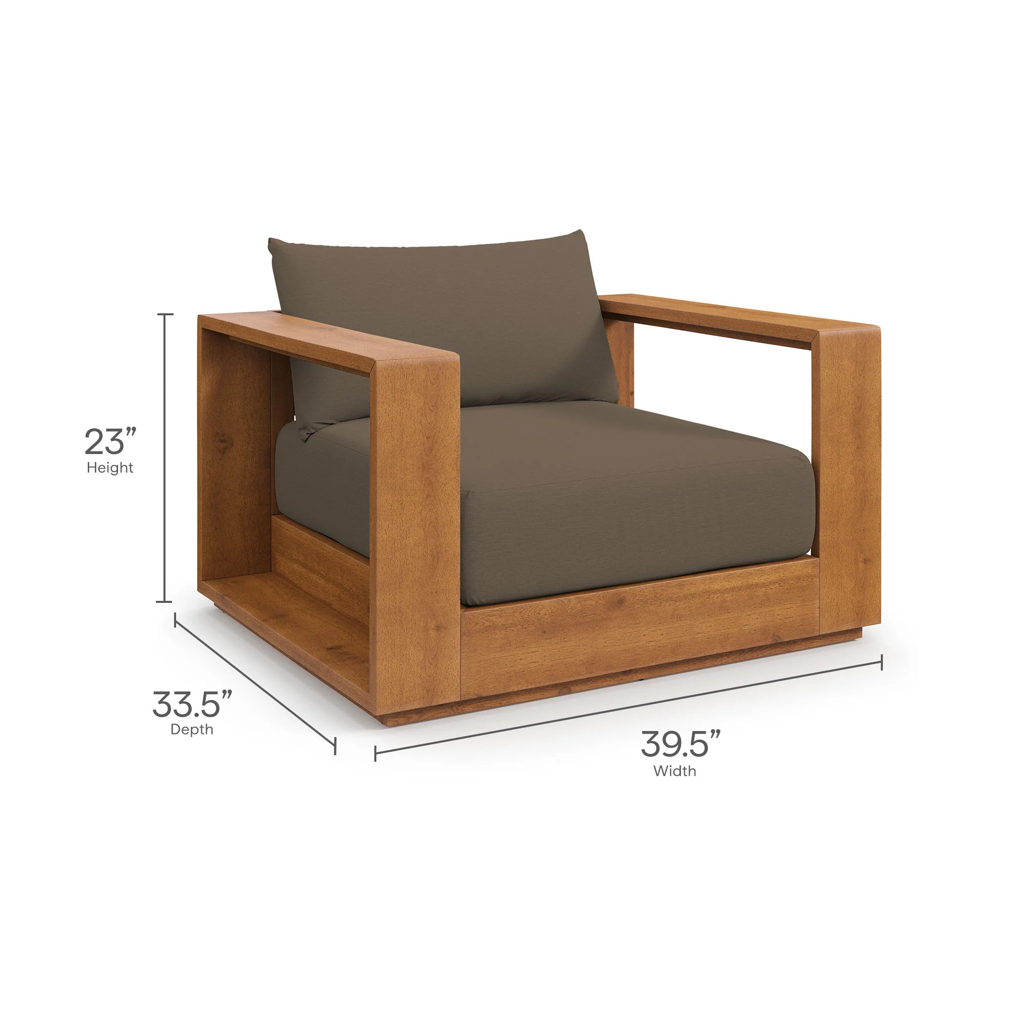 Tahoe Outdoor Patio Acacia Wood Chair by Modway - Image 13