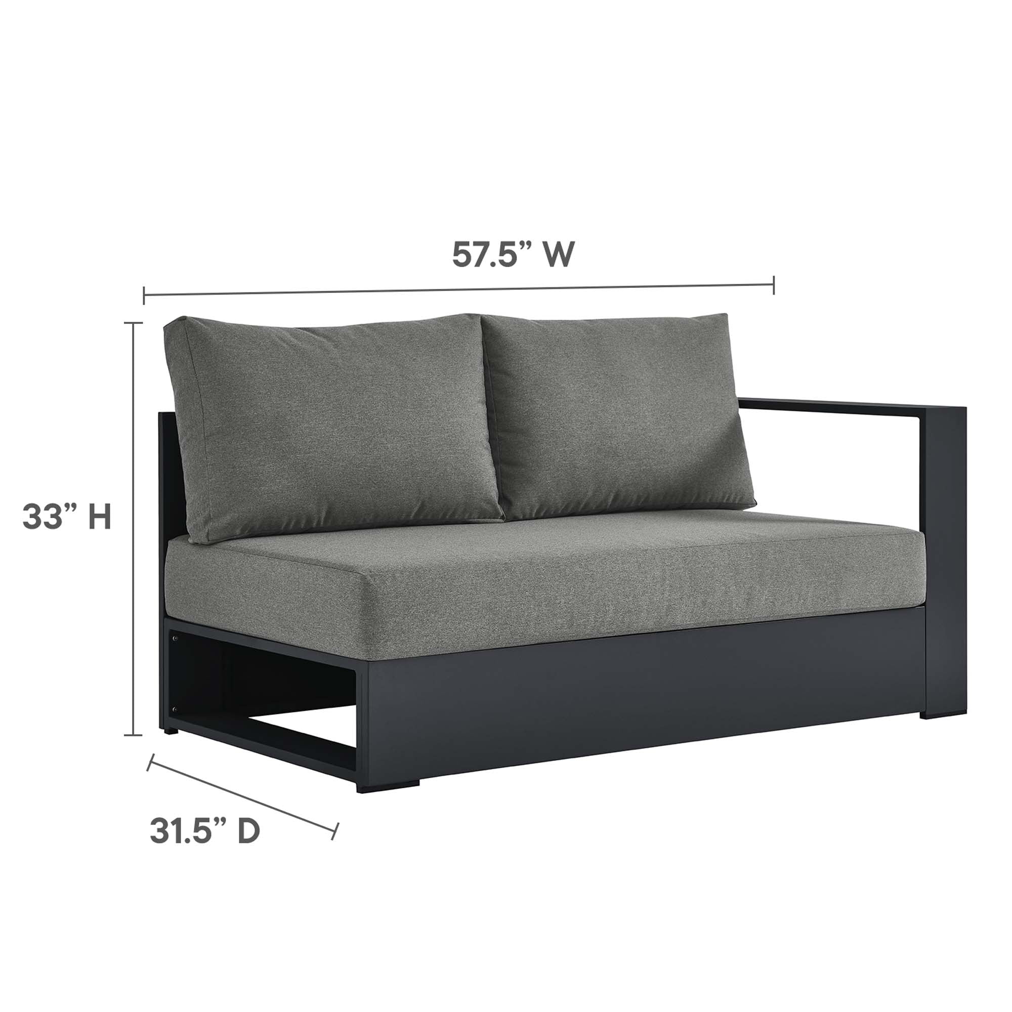 Tahoe Outdoor Patio Powder-Coated Aluminum Modular Right-Facing Loveseat by Modway - Image 19