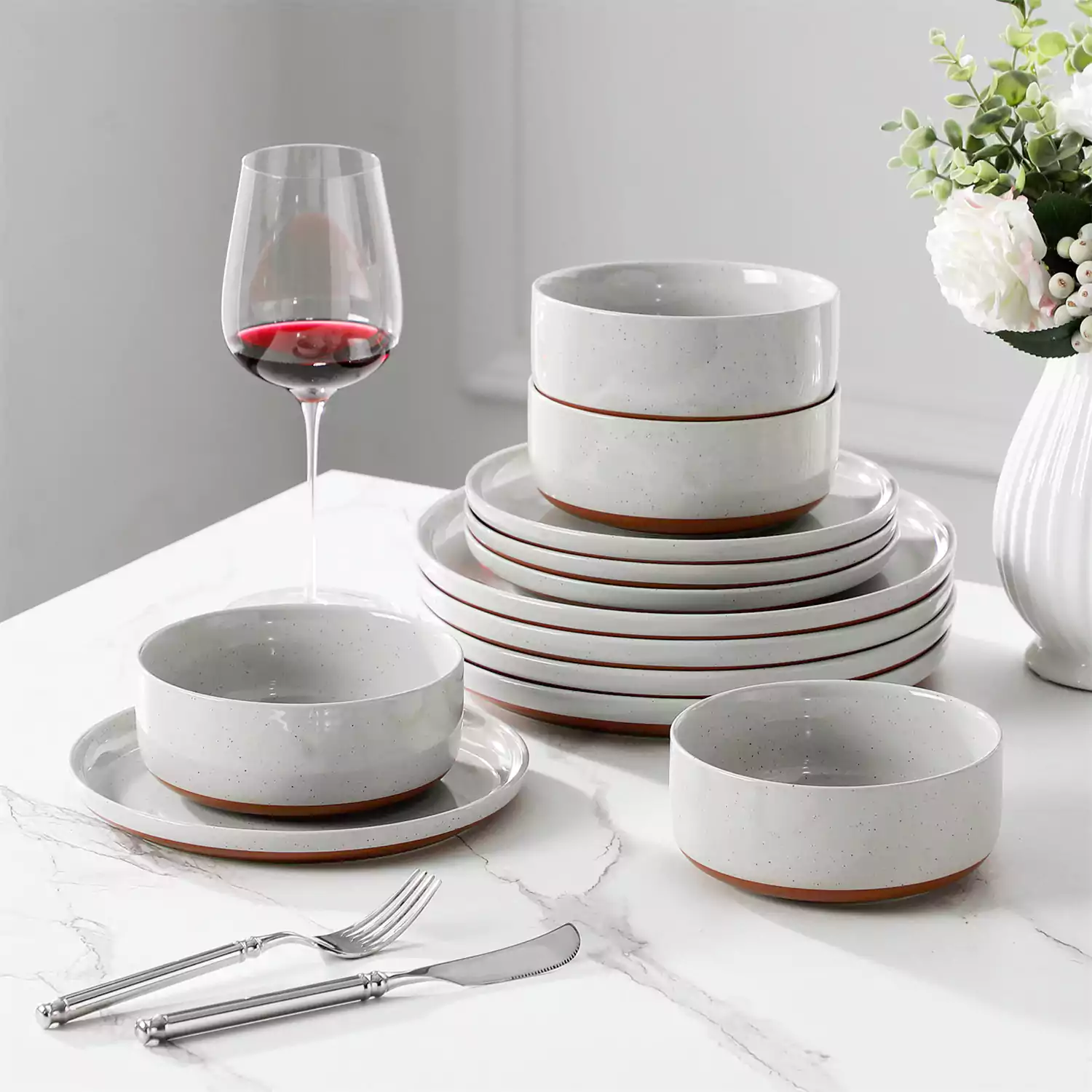 Tara Multicolor 12-Piece Stoneware Dinnerware Set - Image 19