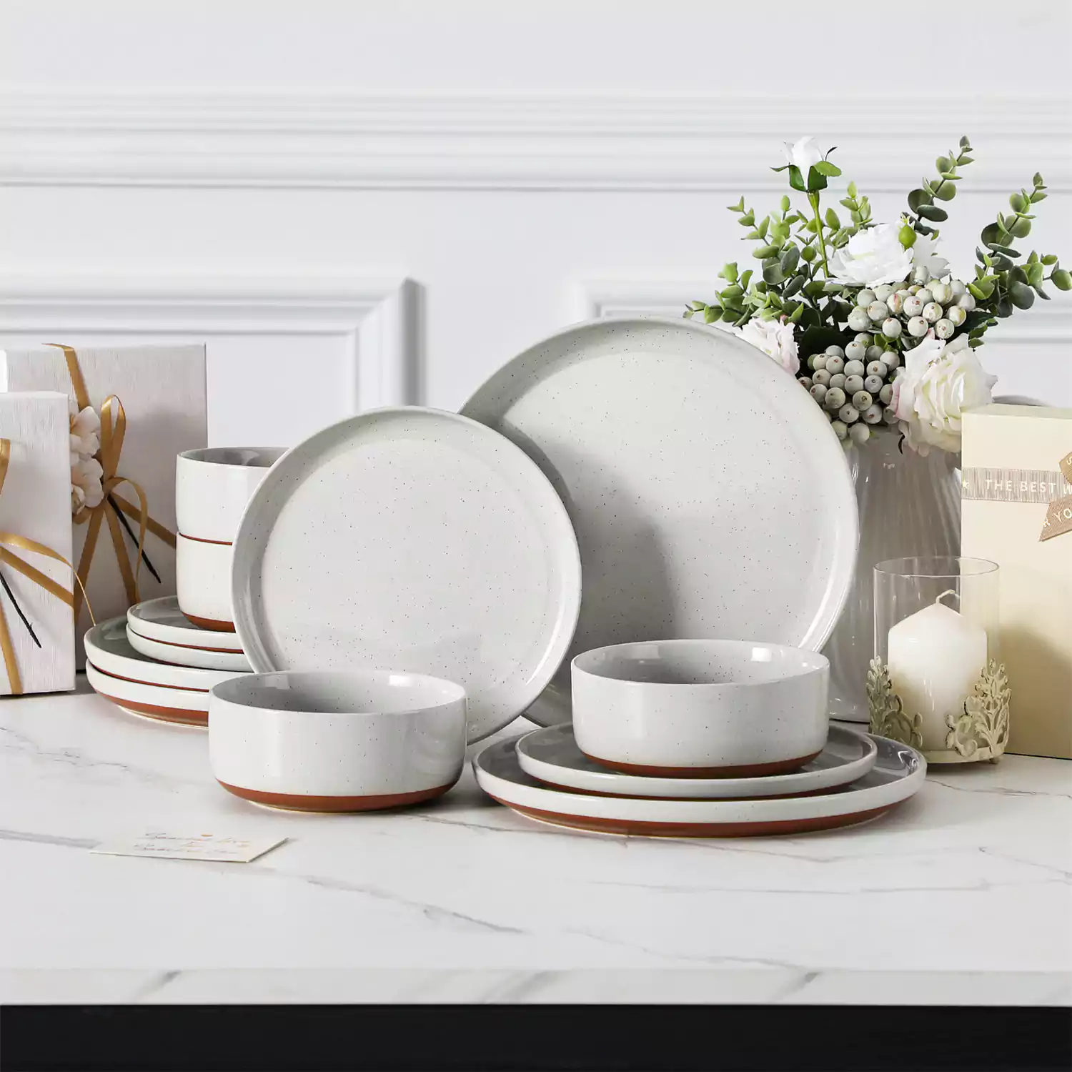 Tara Multicolor 12-Piece Stoneware Dinnerware Set - Image 20