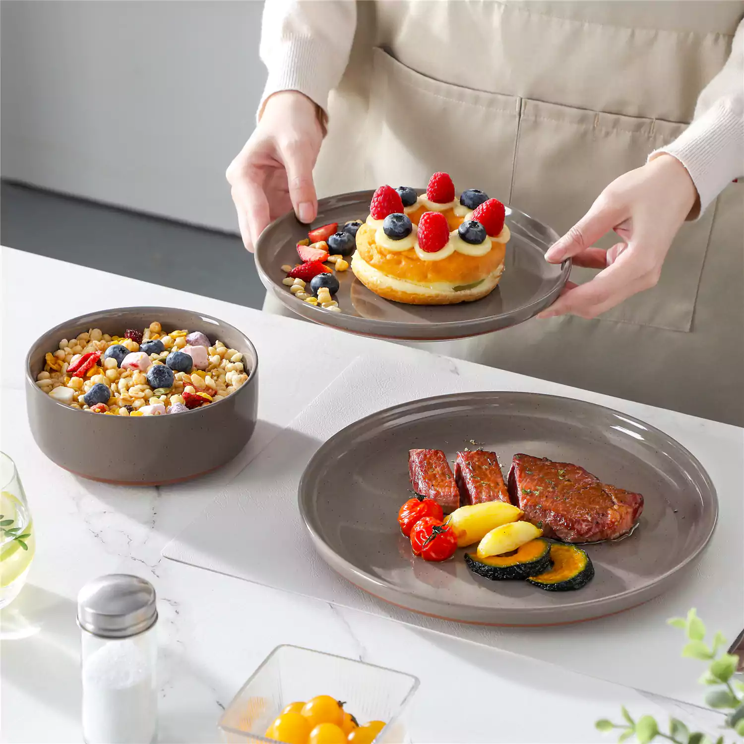 Tara Multicolor 12-Piece Stoneware Dinnerware Set - Image 26