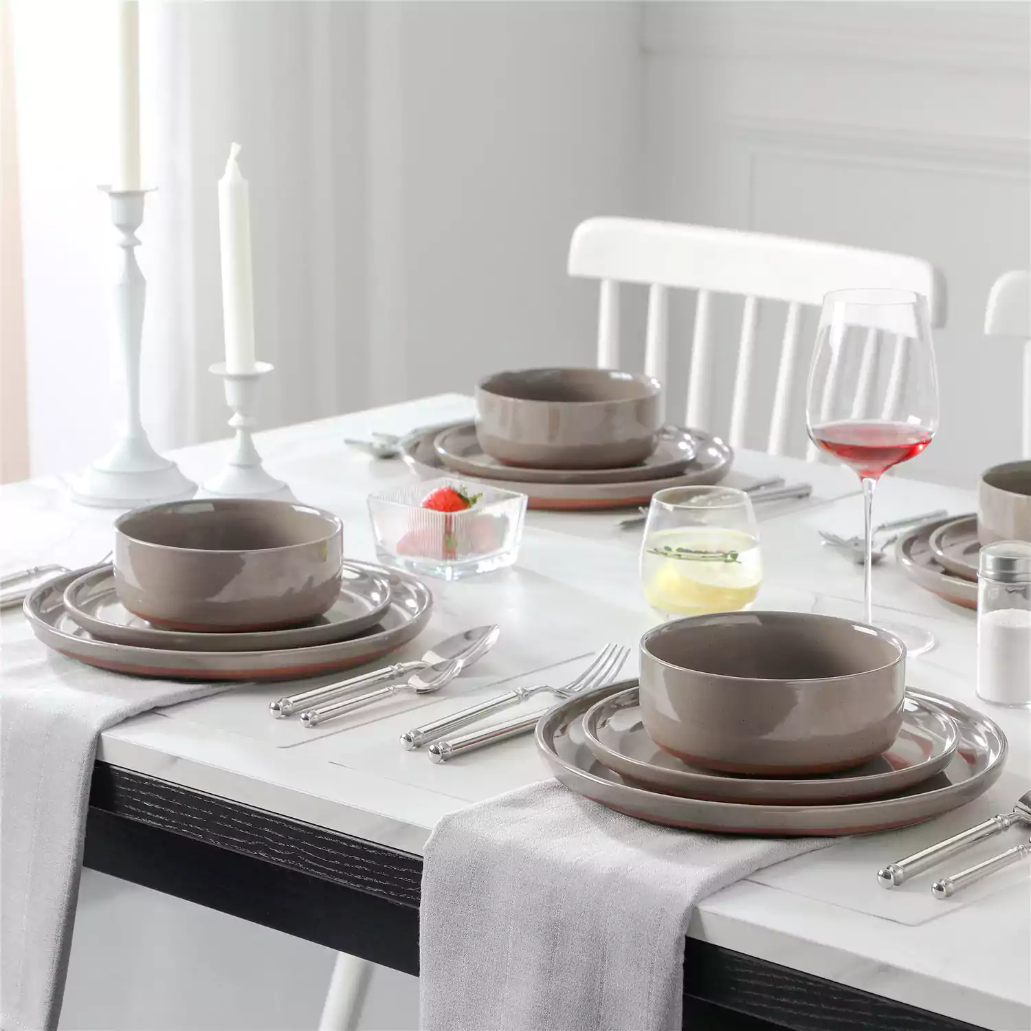 Tara Multicolor 12-Piece Stoneware Dinnerware Set - Image 29