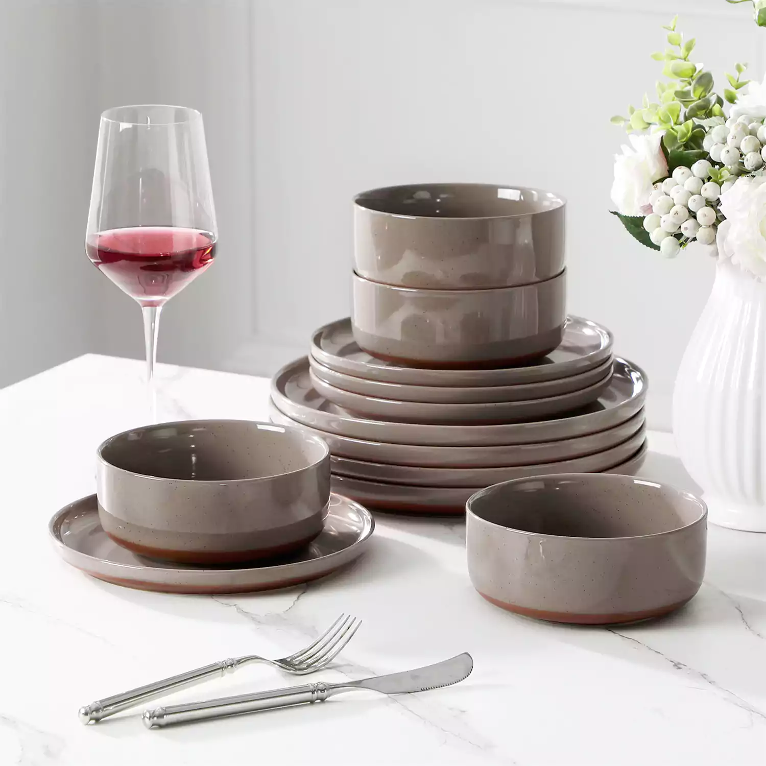 Tara Multicolor 12-Piece Stoneware Dinnerware Set - Image 30