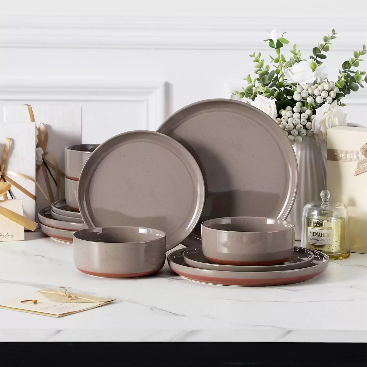 Tara Multicolor 12-Piece Stoneware Dinnerware Set - Image 31