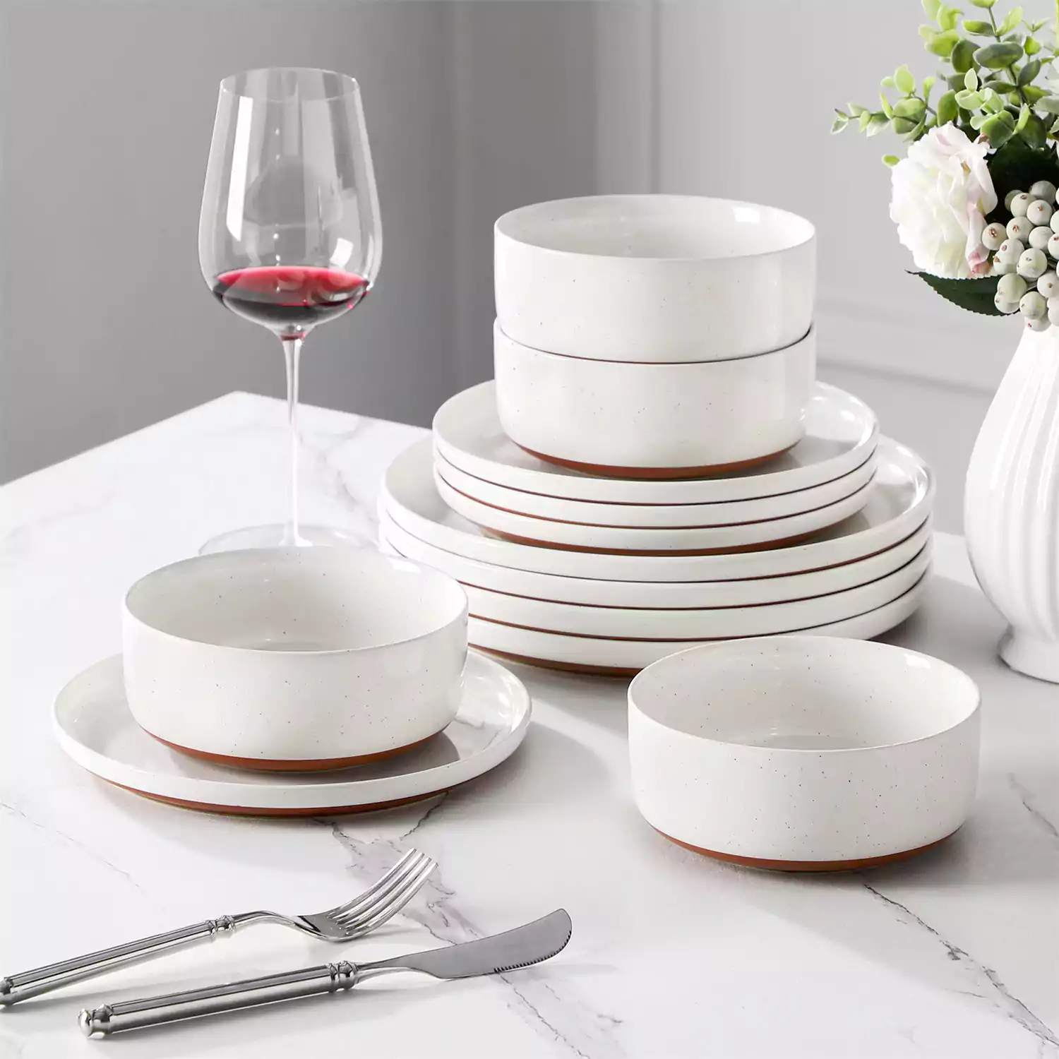 Tara Multicolor 12-Piece Stoneware Dinnerware Set - Image 41