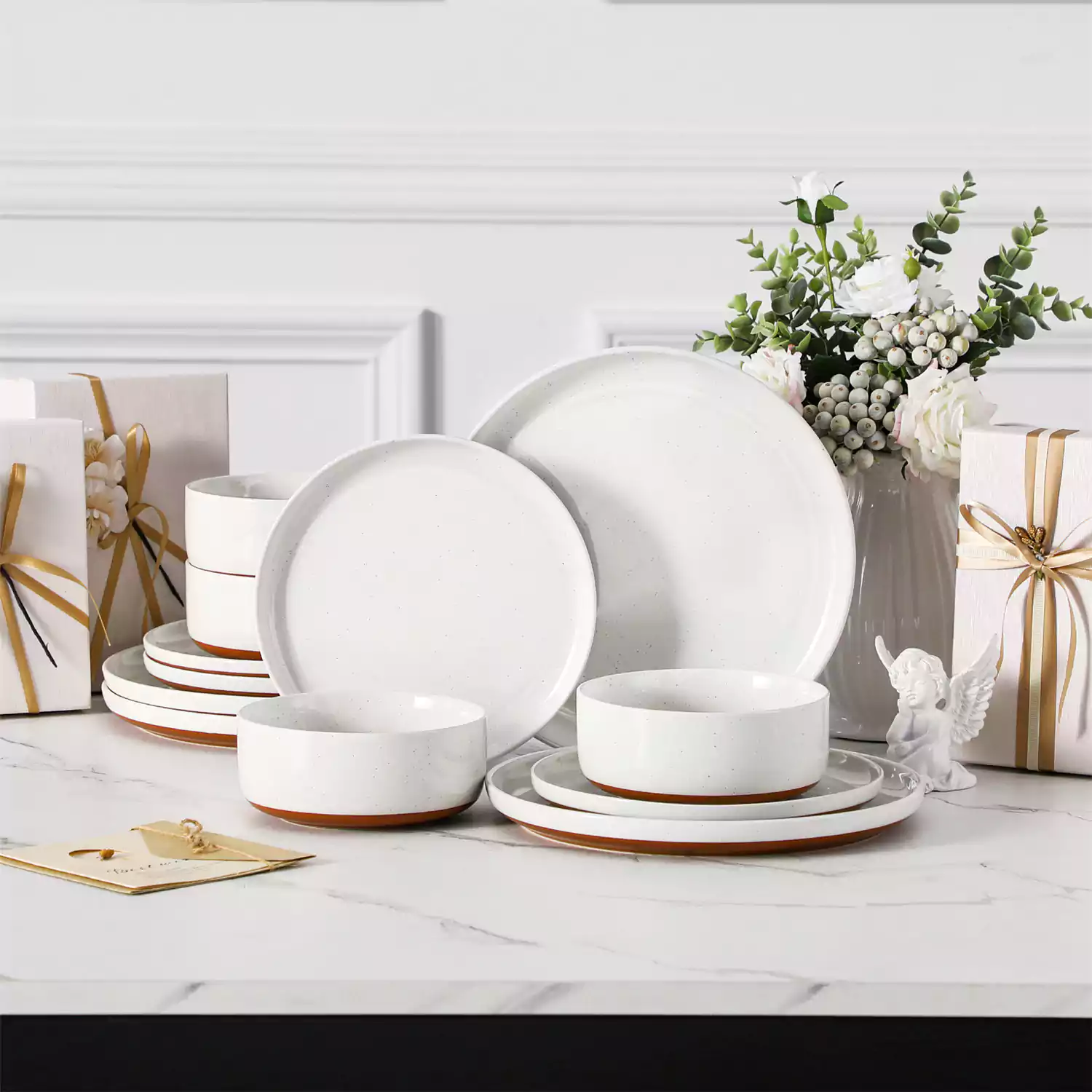 Tara Multicolor 12-Piece Stoneware Dinnerware Set - Image 42