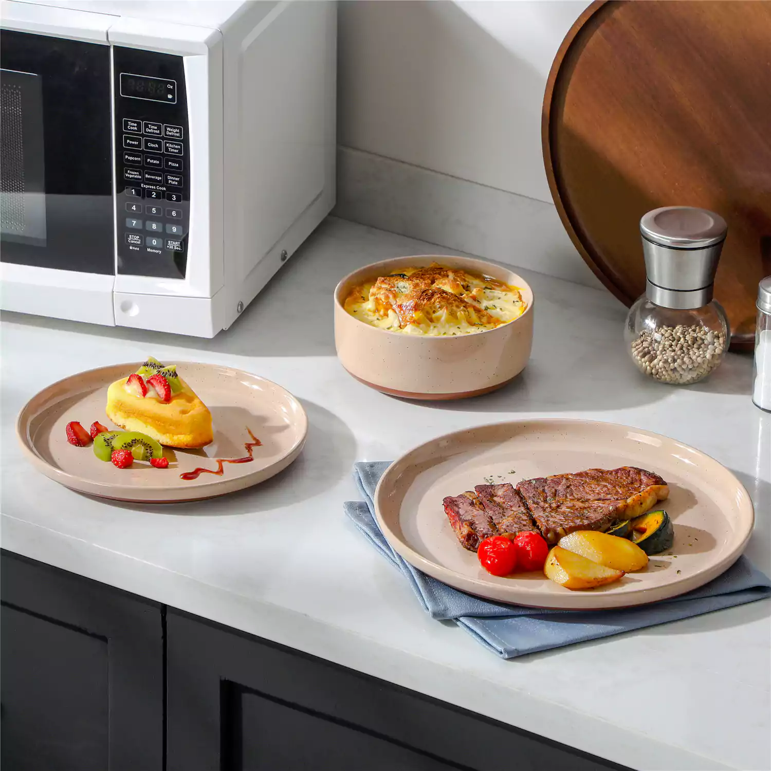 Tara Multicolor 12-Piece Stoneware Dinnerware Set - Image 46