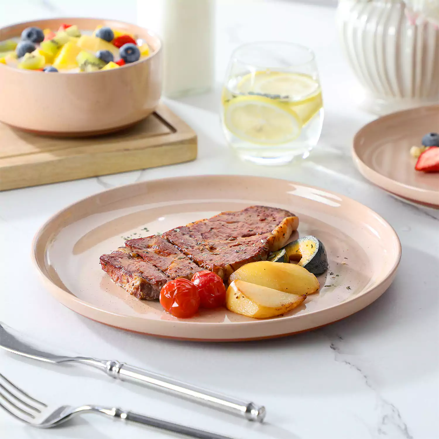 Tara Multicolor 12-Piece Stoneware Dinnerware Set - Image 50